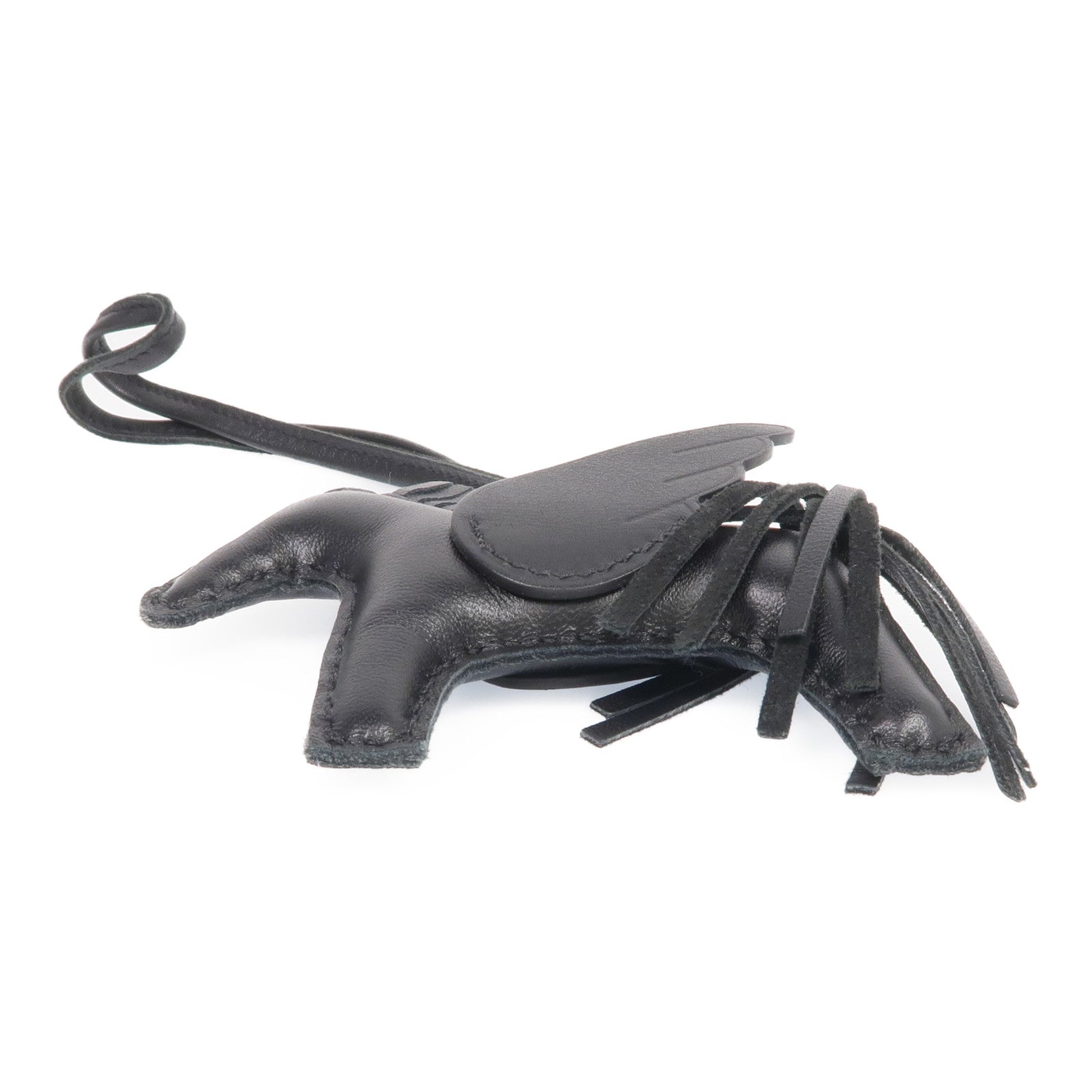 HERMES Milo/Swift皮革Rodeo Pegase PM掛飾Noir