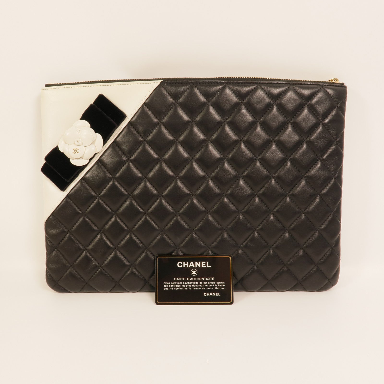 CHANEL 羊皮皮革Matelasse Coco Mark手拿包