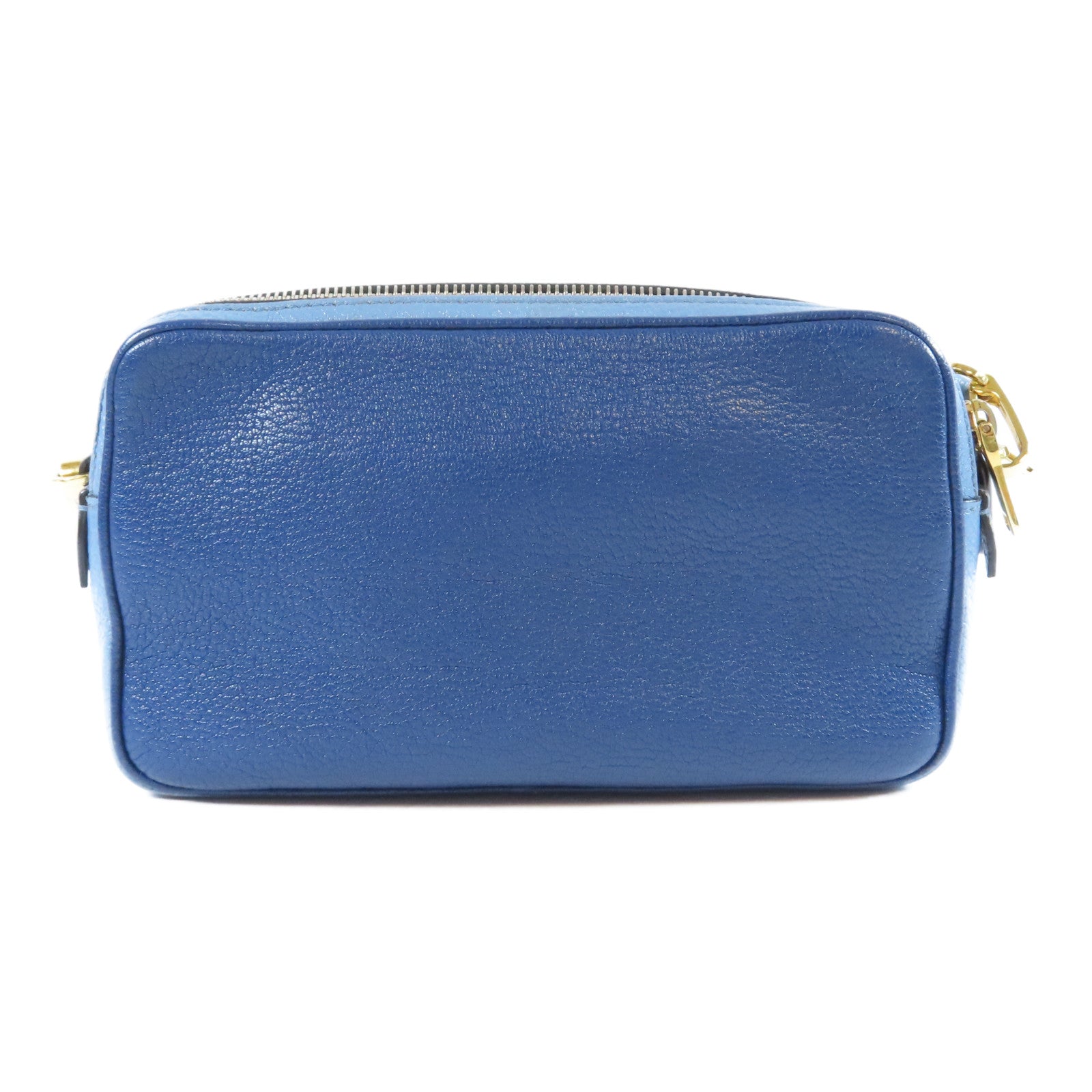 Miu Miu 【激減優惠】牛皮皮革Shoulder Bag金扣肩背袋藍色