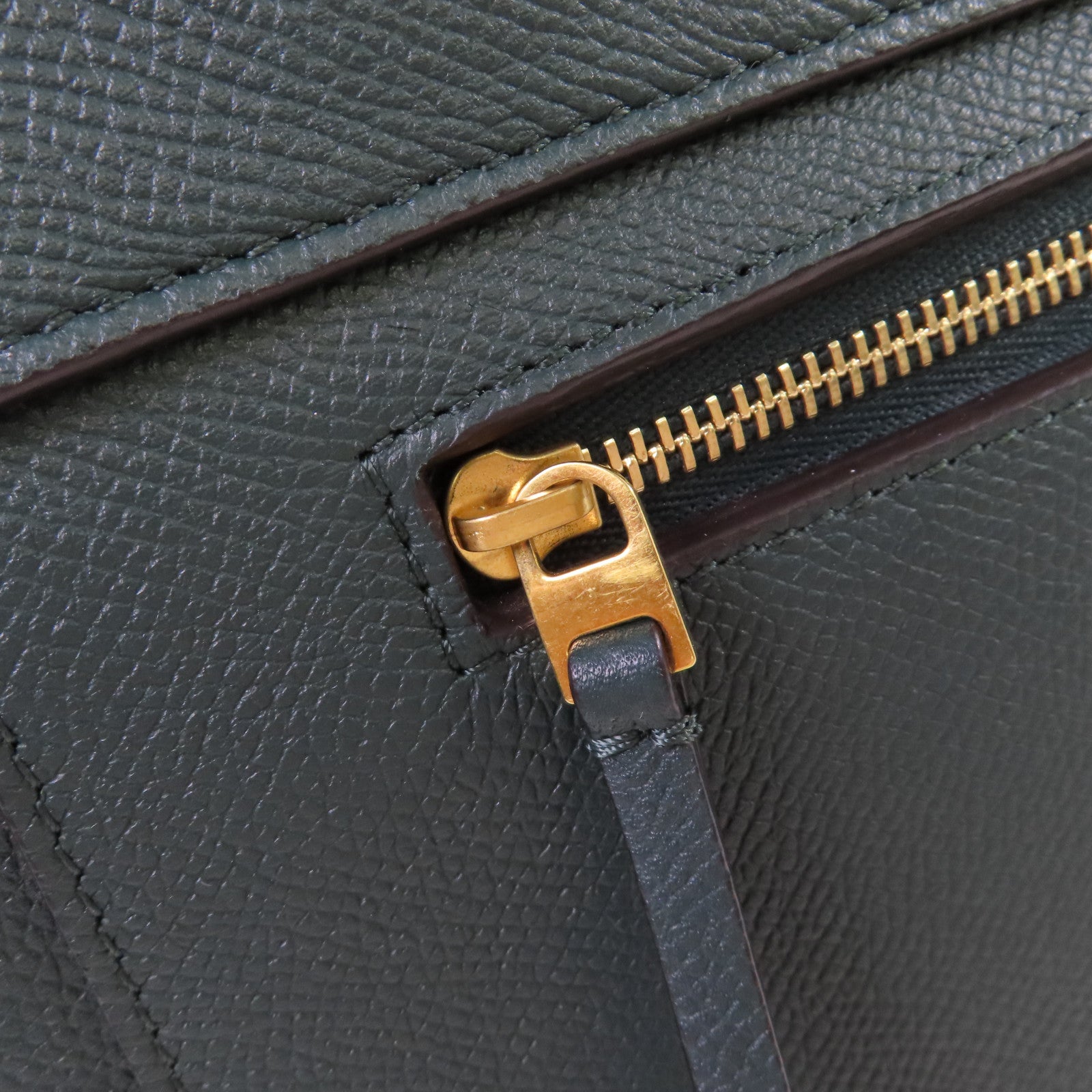 CELINE 牛皮皮革Belt 2Way Bag金扣手挽肩背兩用袋綠色