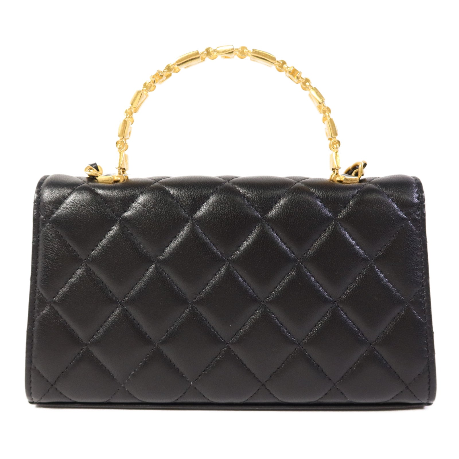 CHANEL 羊皮皮革Chain Shoulder金扣鏈帶肩背袋