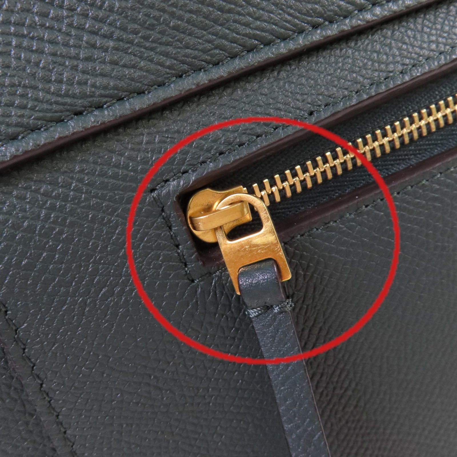 CELINE 牛皮皮革Belt 2Way Bag金扣手挽肩背兩用袋綠色