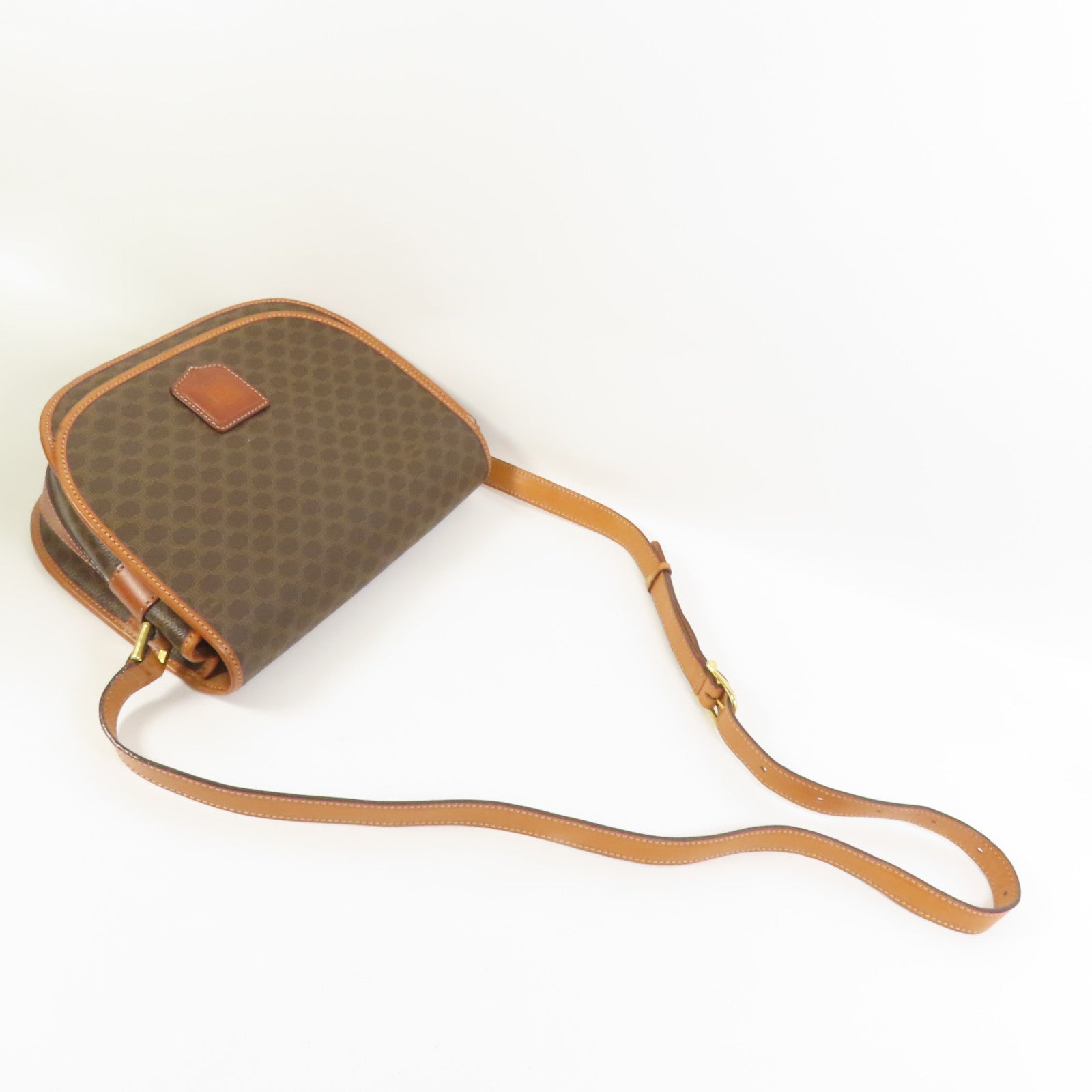 CELINE 塗層帆布Vintage Shoulder Bag金扣肩背袋