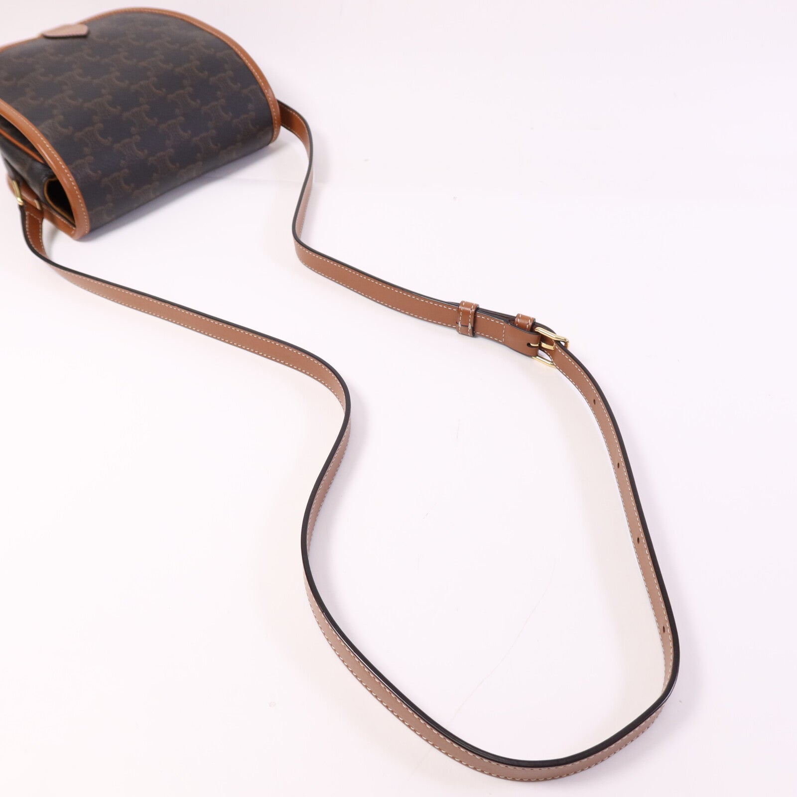 CELINE 塗層帆布Folco Bag金扣肩背袋