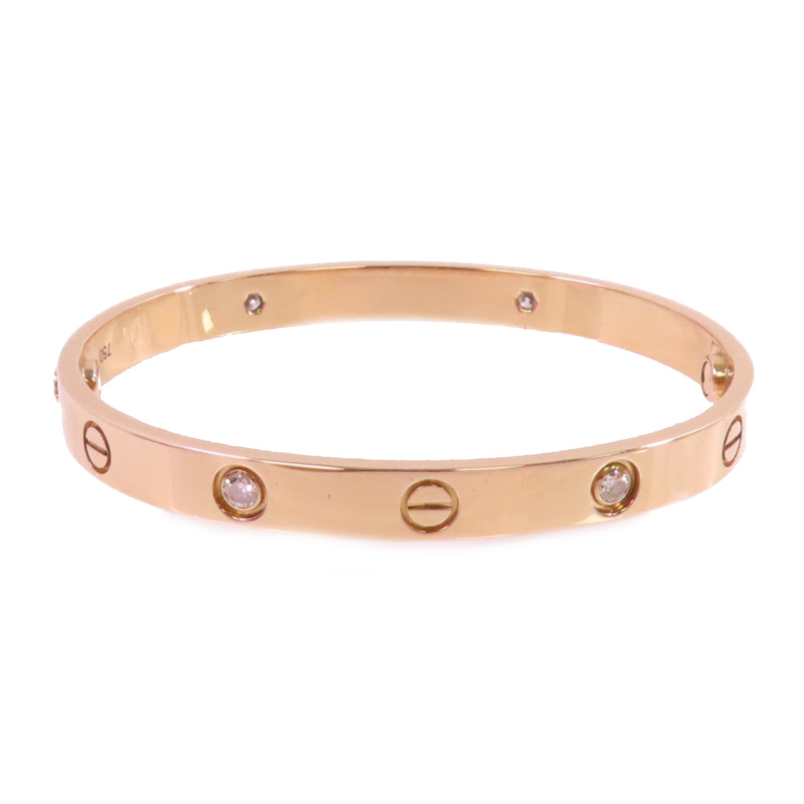 CARTIER 18K玫瑰金4 Diamond Love Bracelet手鐲Cartier#17