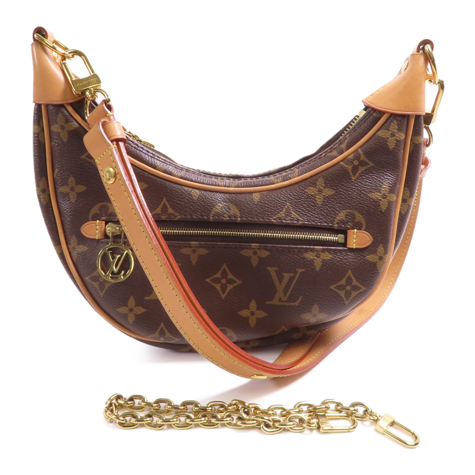 LOUIS VUITTON LV GHW Loop 2 Way Shoulder Bag M81098 Monogram Brown