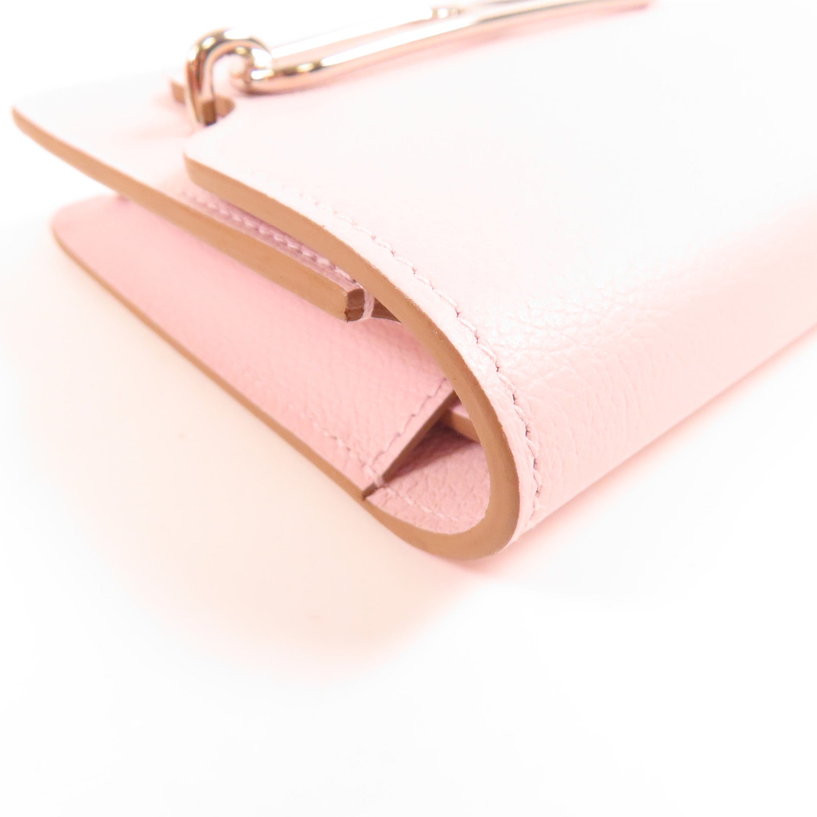 HERMES Ever Colour皮革Roulis Silm銀扣錢包Mauve Pale