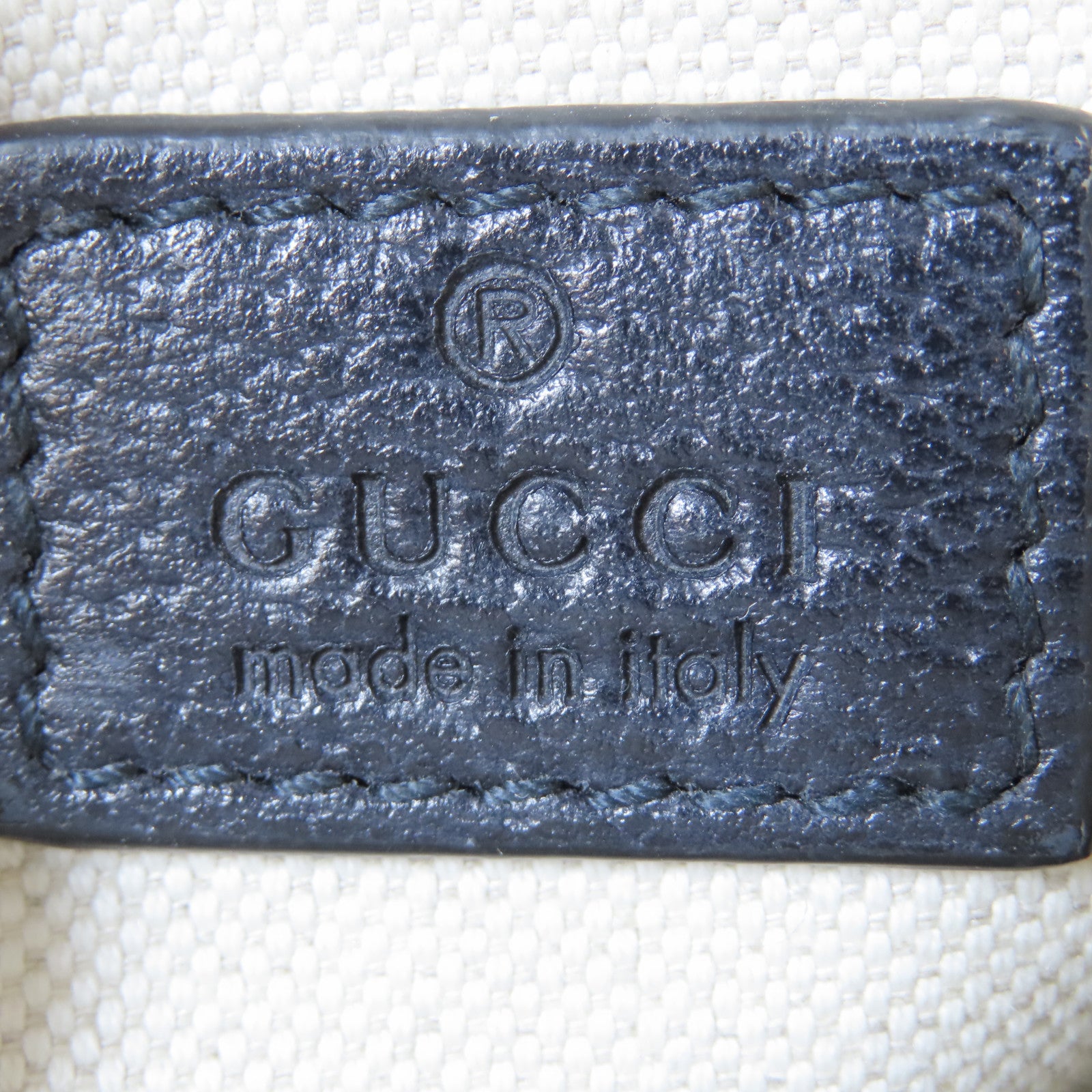 GUCCI 【激減優惠】塗層帆布Shoulder Bag銀扣手挽肩背兩用袋深藍色/米色