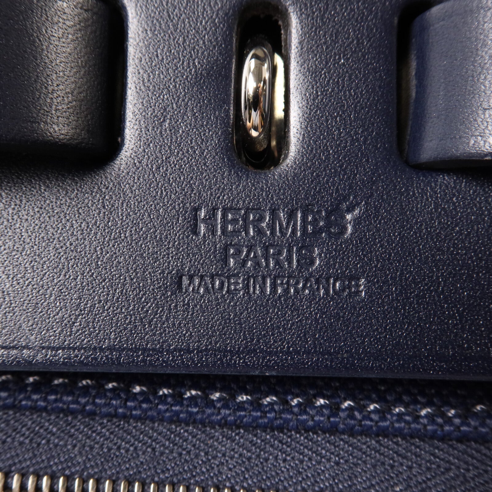 HERMES 帆布Herbag a Dos Zip Retourne Backpack背包Bleu Indigo