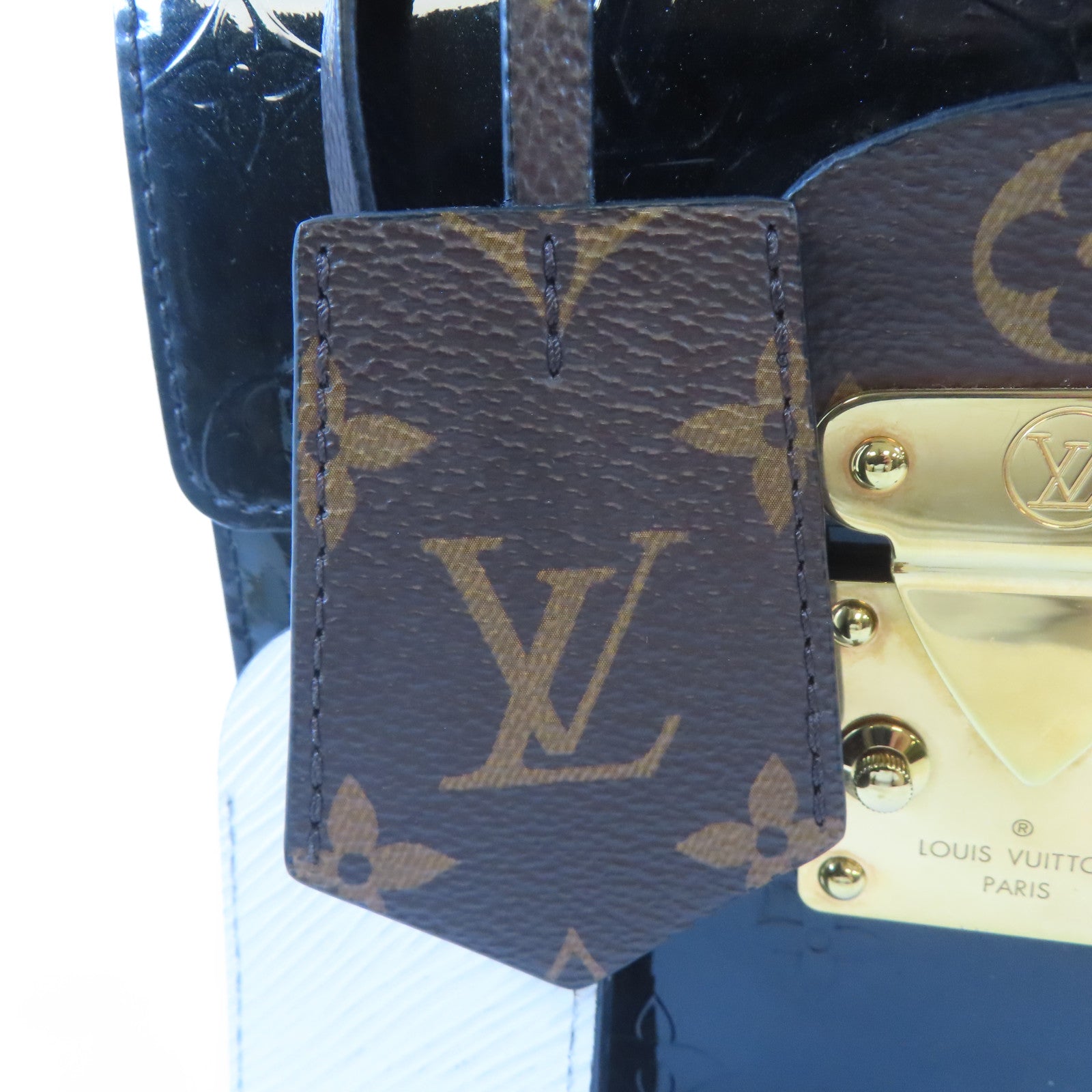 LOUIS VUITTON Vernis/Monogram/Epi Spring Street Bag金扣手挽肩背兩用袋黑色/啡色/白色