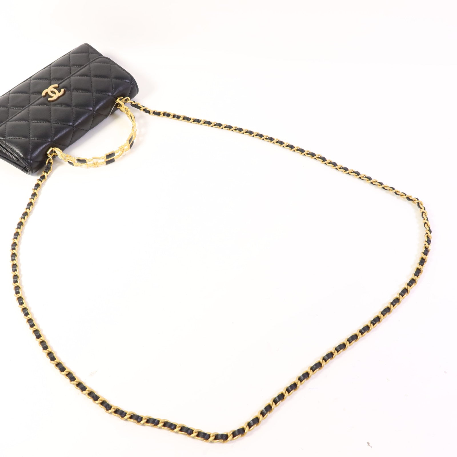 CHANEL 【激減優惠】羊皮皮革Chain Shoulder金扣鏈帶肩背袋