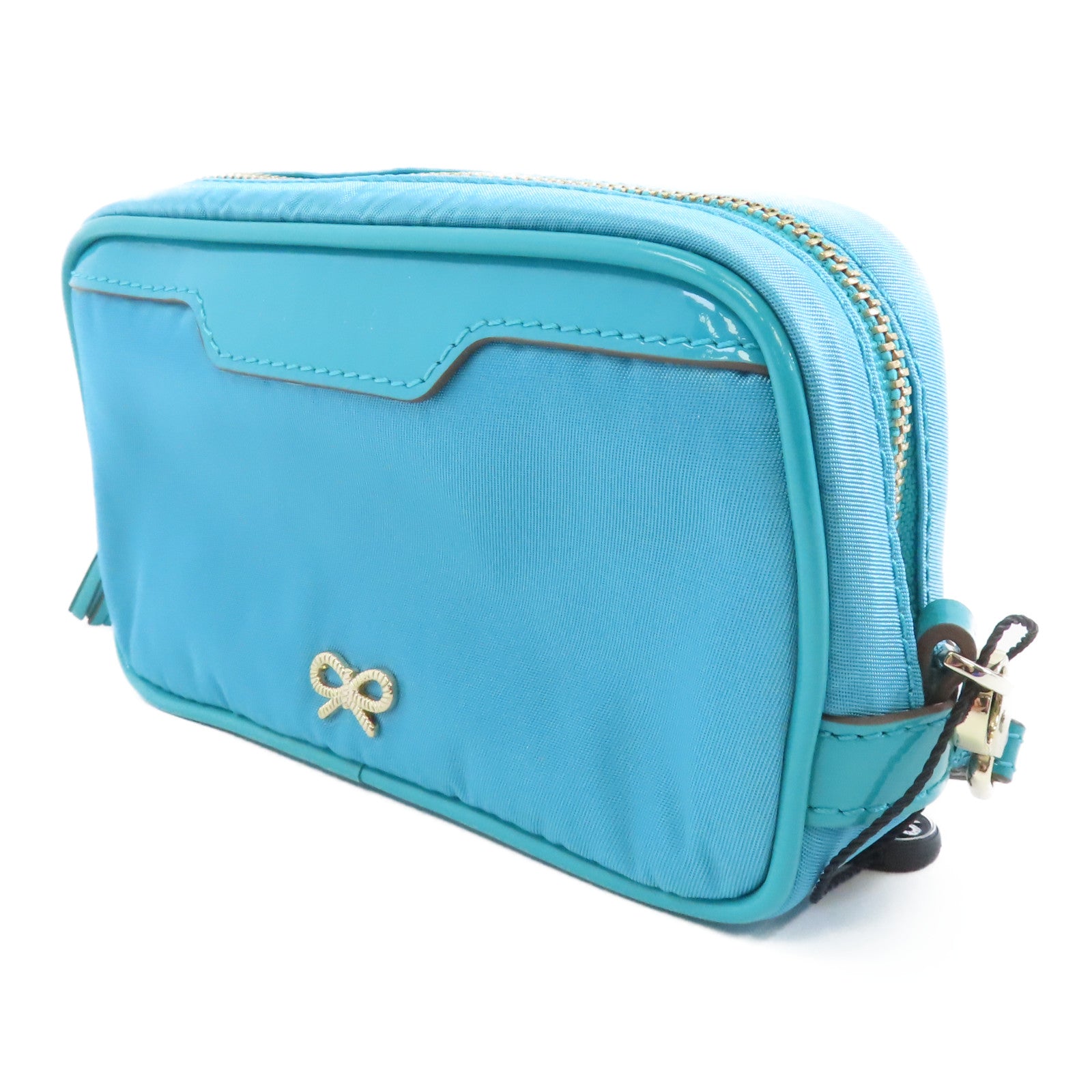 ANYA HINDMARCH 【激減優惠】尼龍Clutch Bag金扣手拿包藍色