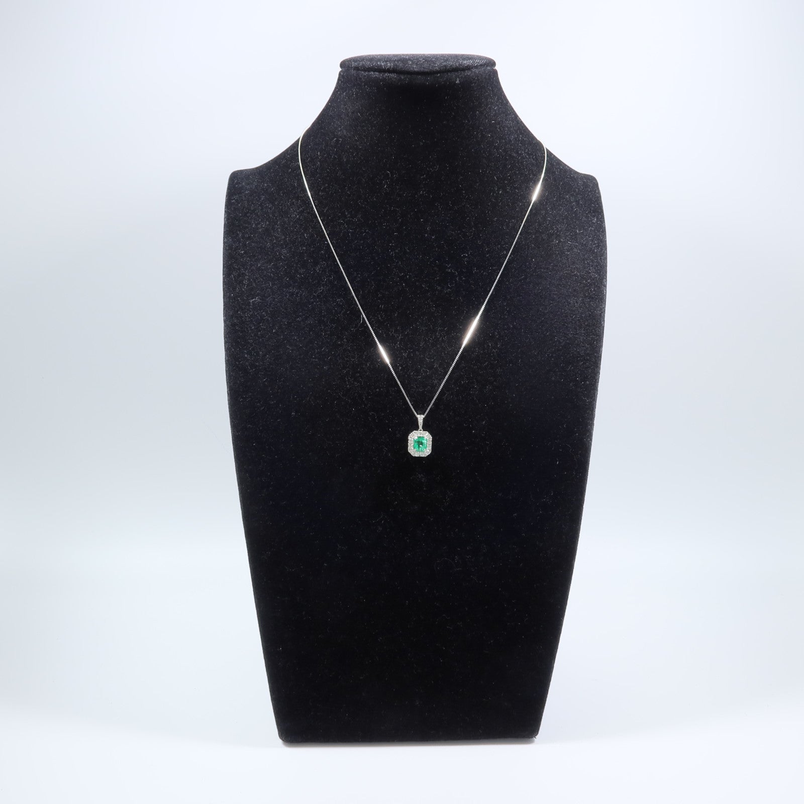 JEWELRY PT950/PT850鉑金Emerald Diamond Necklace綠寶石/鑽石項鍊