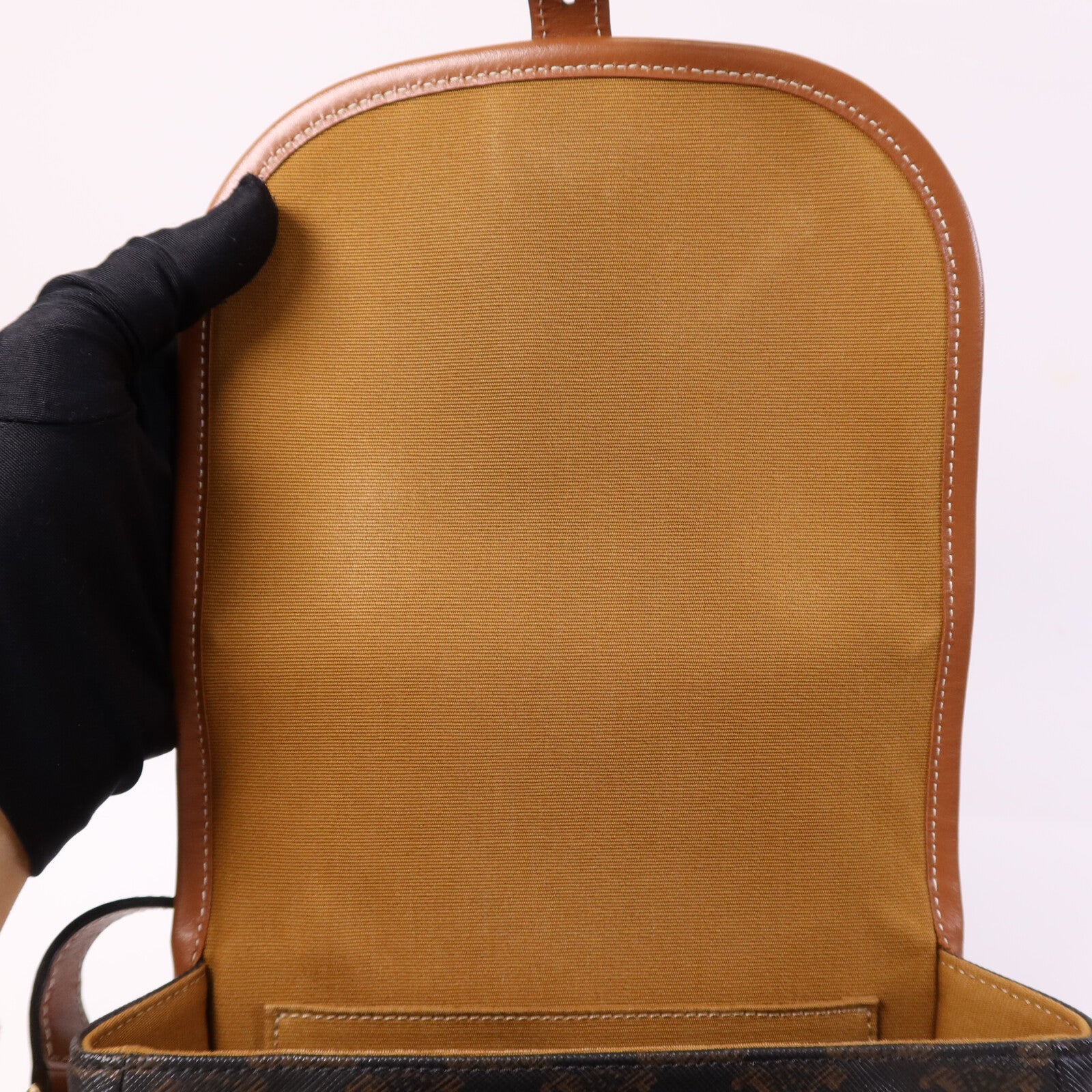 CELINE 塗層帆布Folco Bag金扣肩背袋