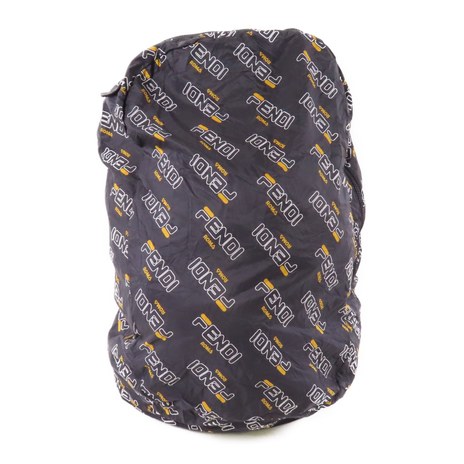 FENDI 尼龍/牛皮皮革Backpack Charm金扣掛飾