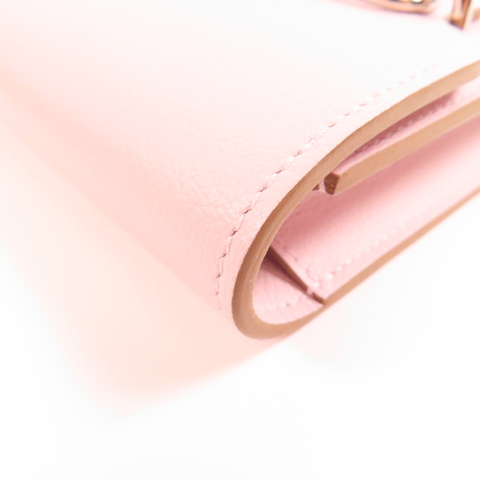 HERMES Ever Colour皮革Roulis Silm銀扣錢包Mauve Pale