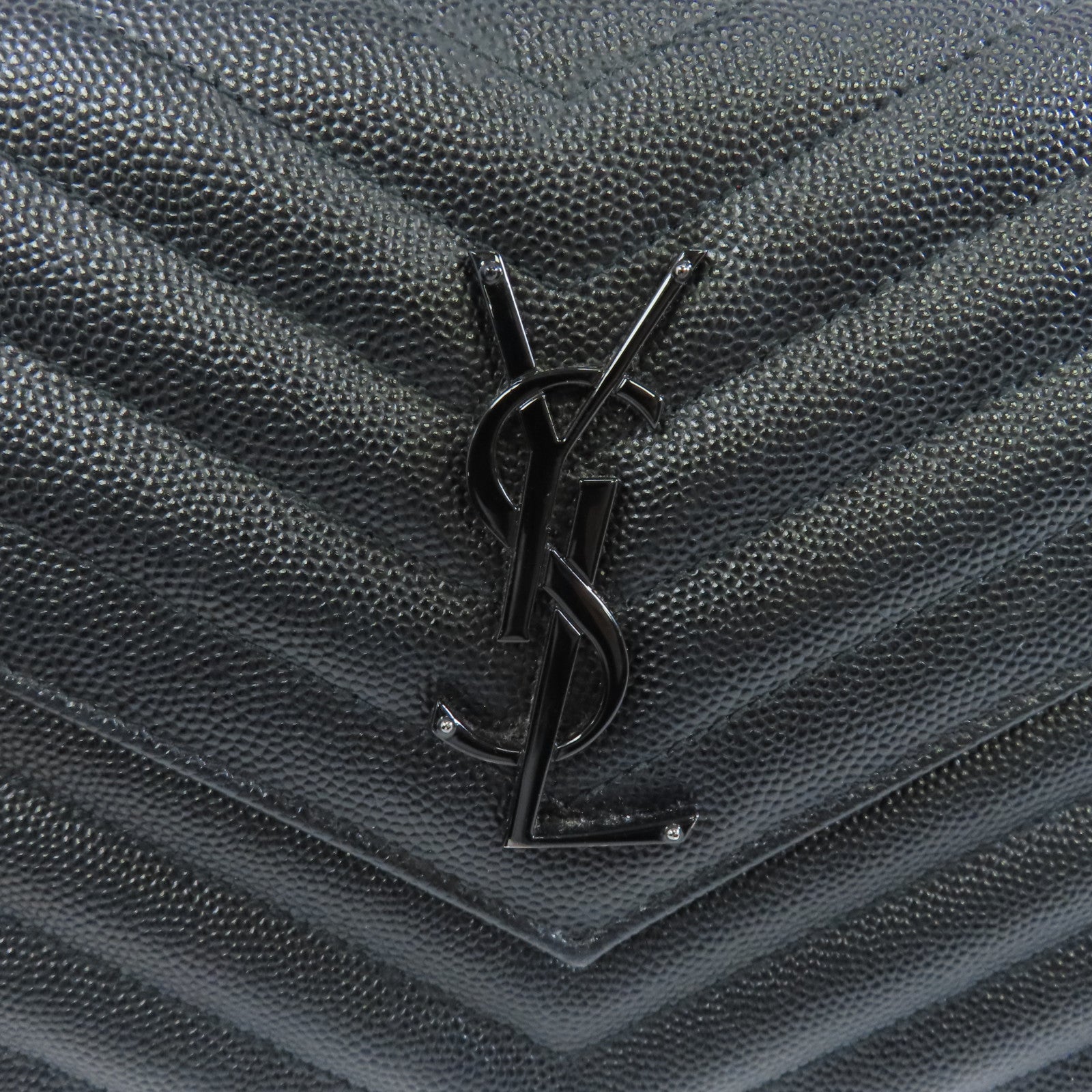 SAINT LAURENT 牛皮皮革Chain Shoulder Bag鏈帶肩背袋黑色