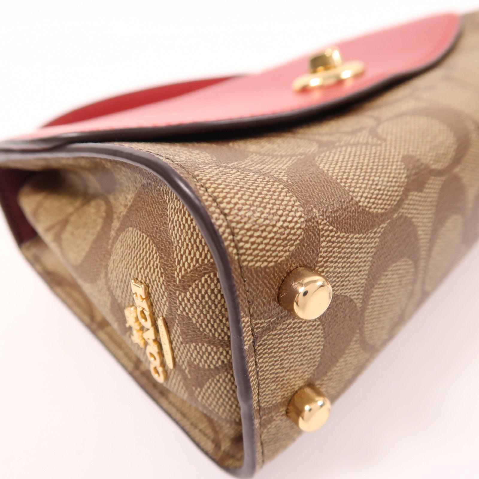 COACH 塗層帆布/皮革Tilly Satchel 23金扣手挽肩背兩用袋