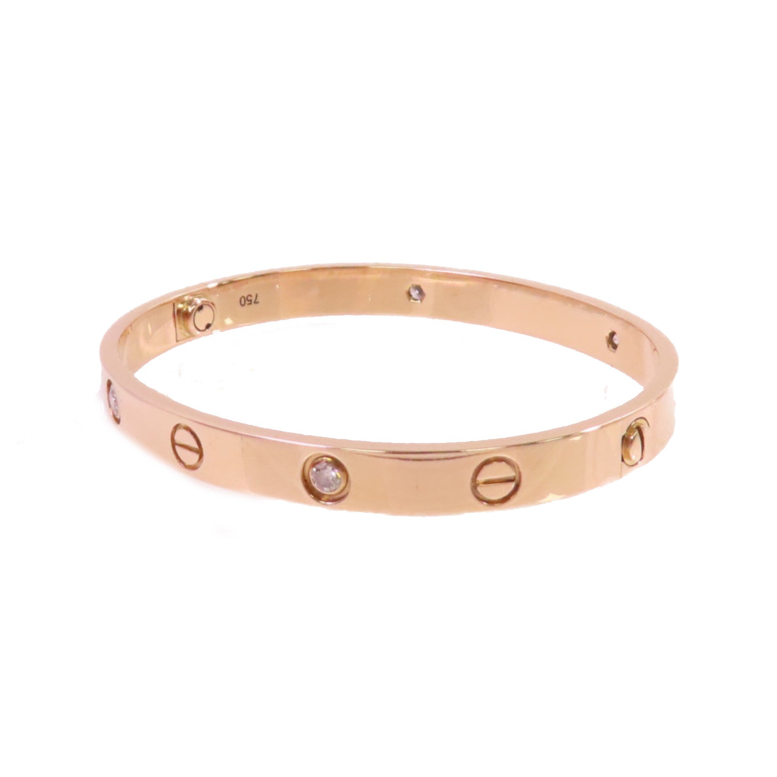 CARTIER 18K玫瑰金4 Diamond Love Bracelet手鐲Cartier#17