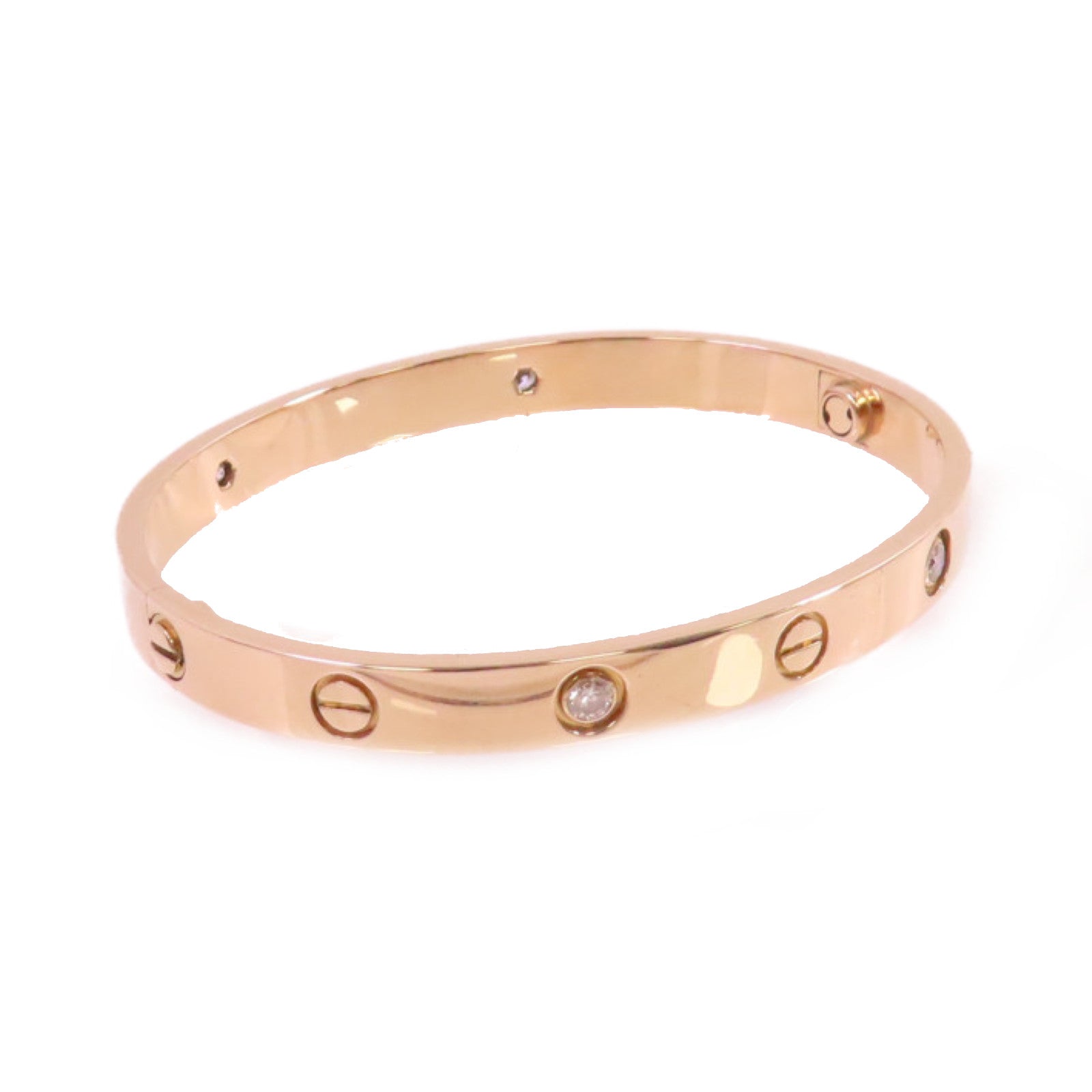 CARTIER 18K玫瑰金4 Diamond Love Bracelet手鐲Cartier#17