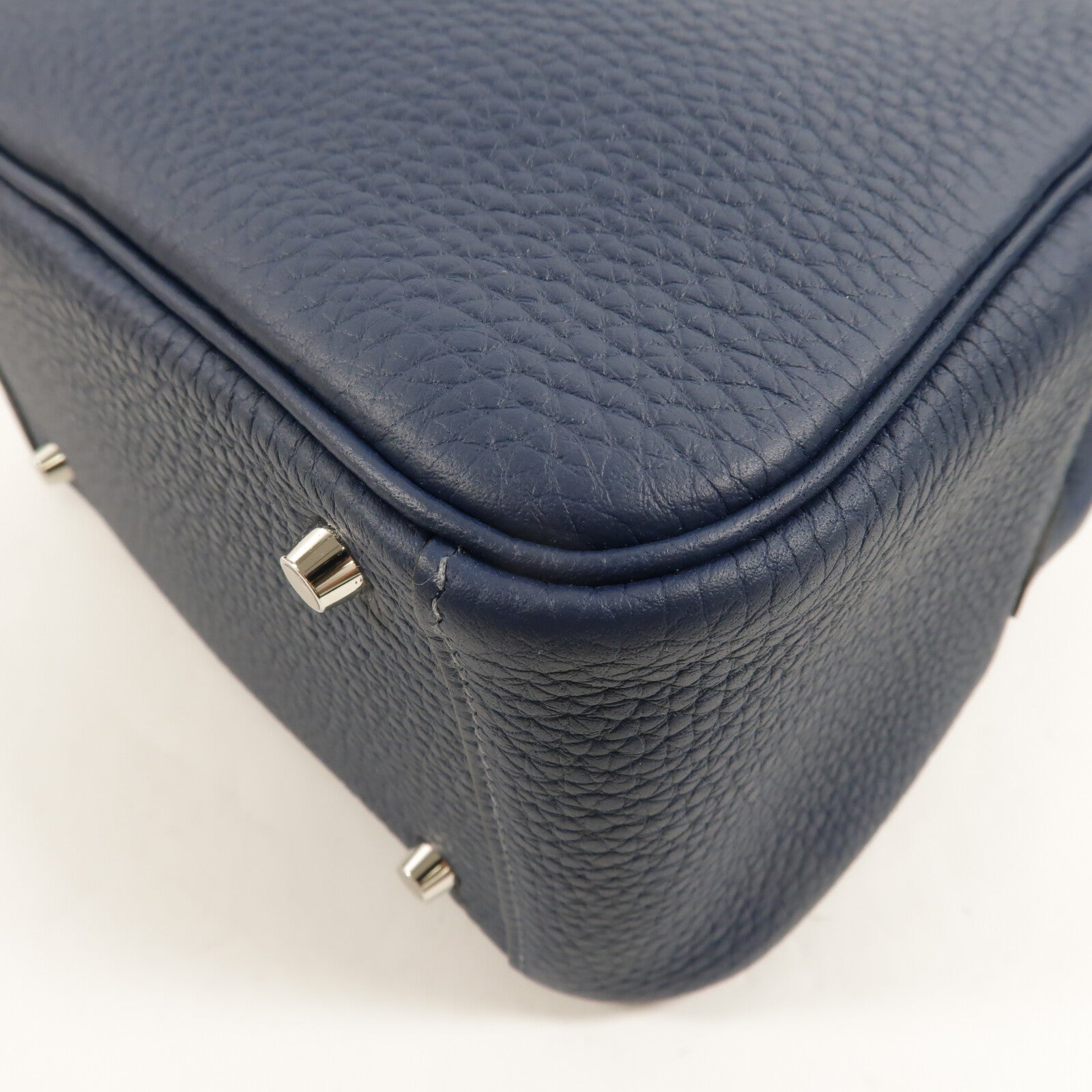 HERMES Clemence皮革Mini Lindy手挽肩背兩用袋Bleu De Prusse