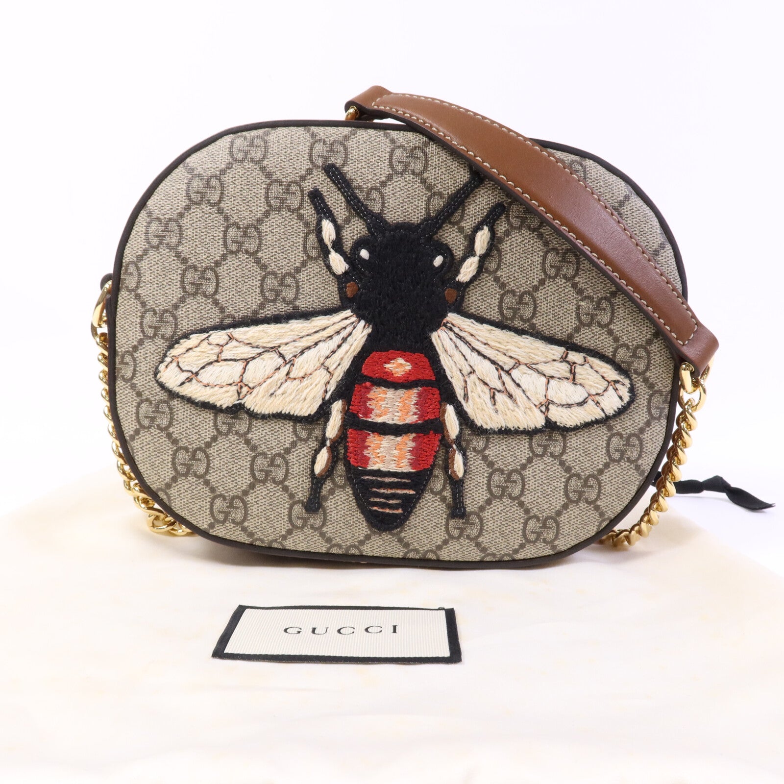 GUCCI 塗層帆布Shoulder Bag金扣肩背袋