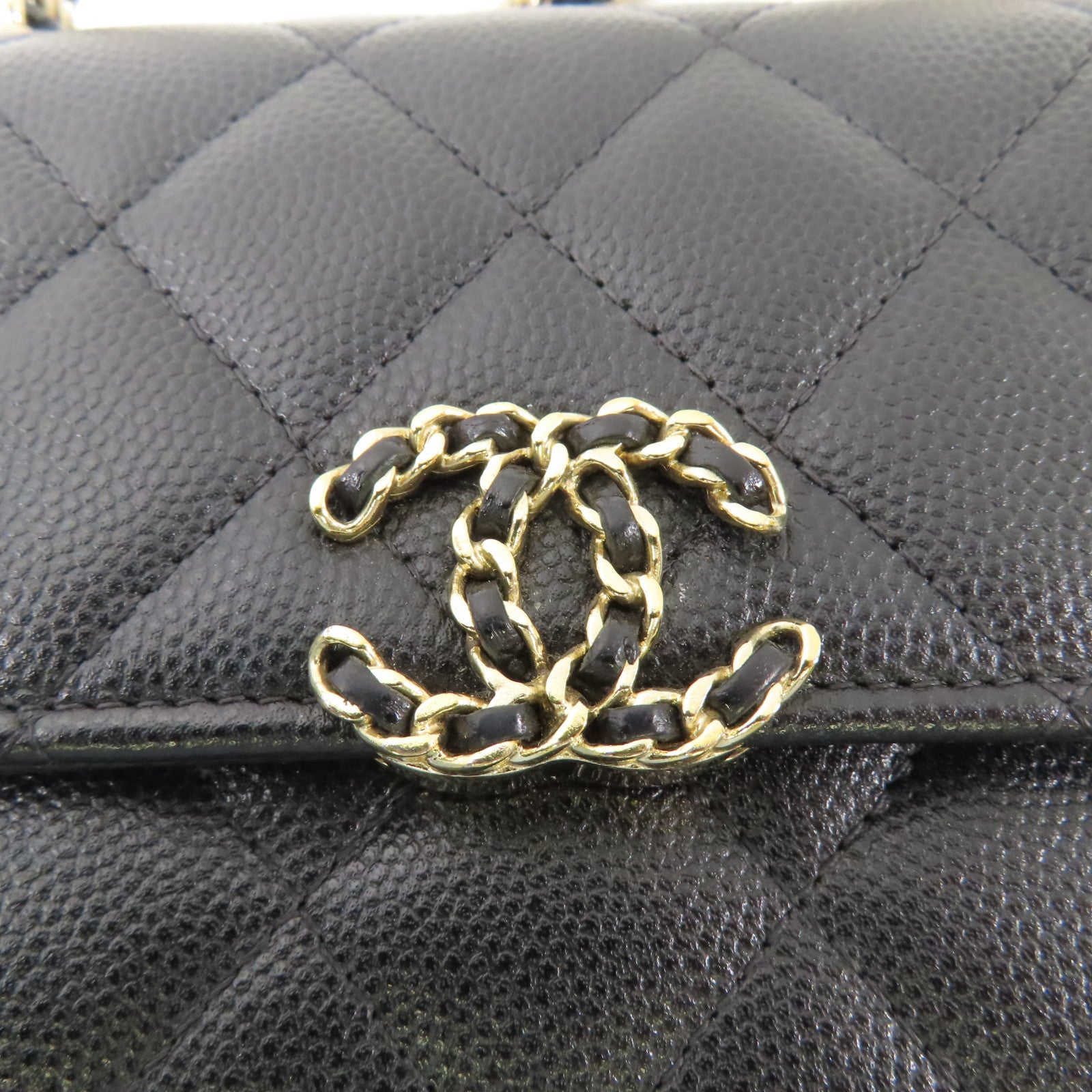 CHANEL CC GHW Chain 2 Way Shoulder Bag Calfskin Leather