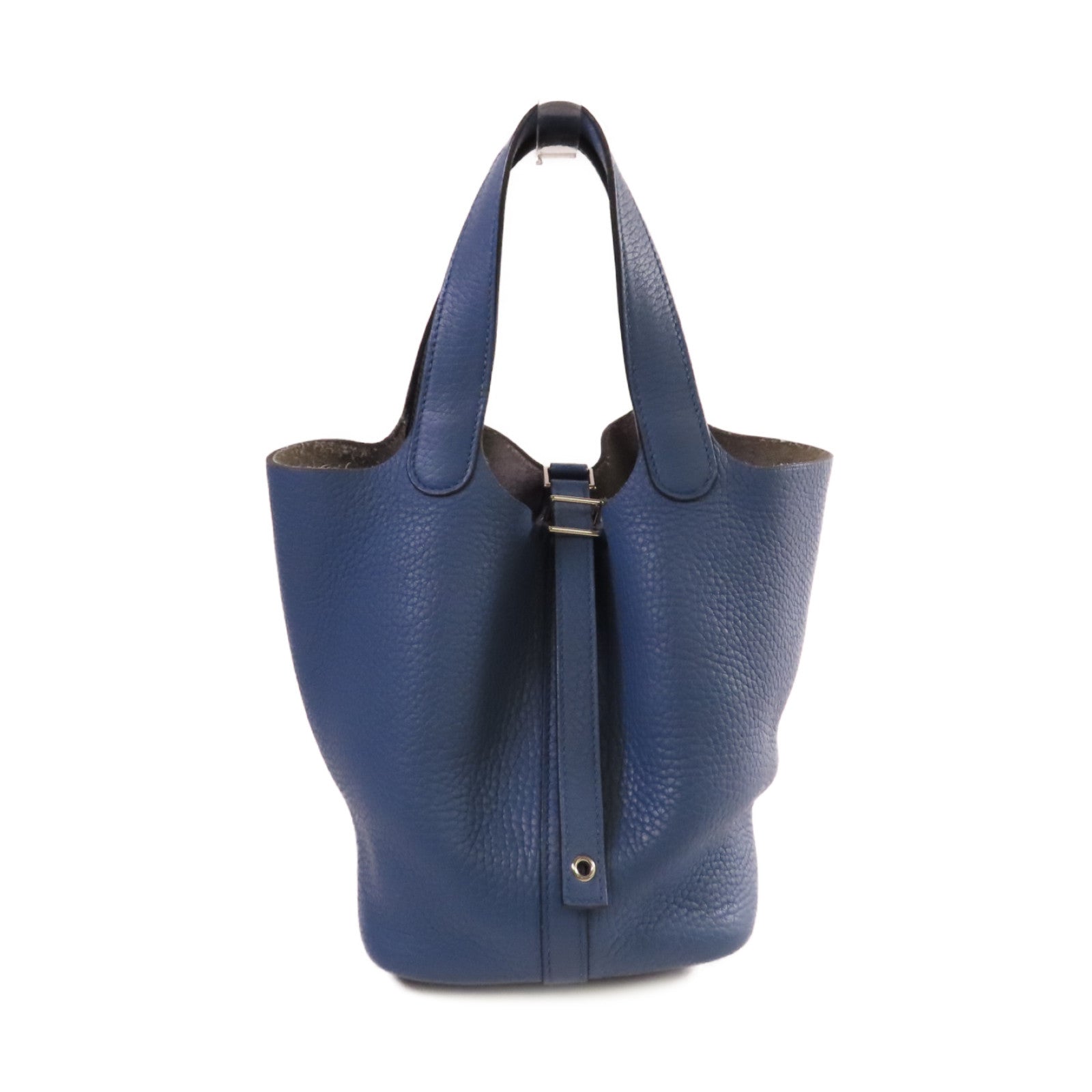 HERMES 【激減優惠】Clemence皮革Picotin PM Tote Bag銀扣手挽袋Bleu Azur天藍色