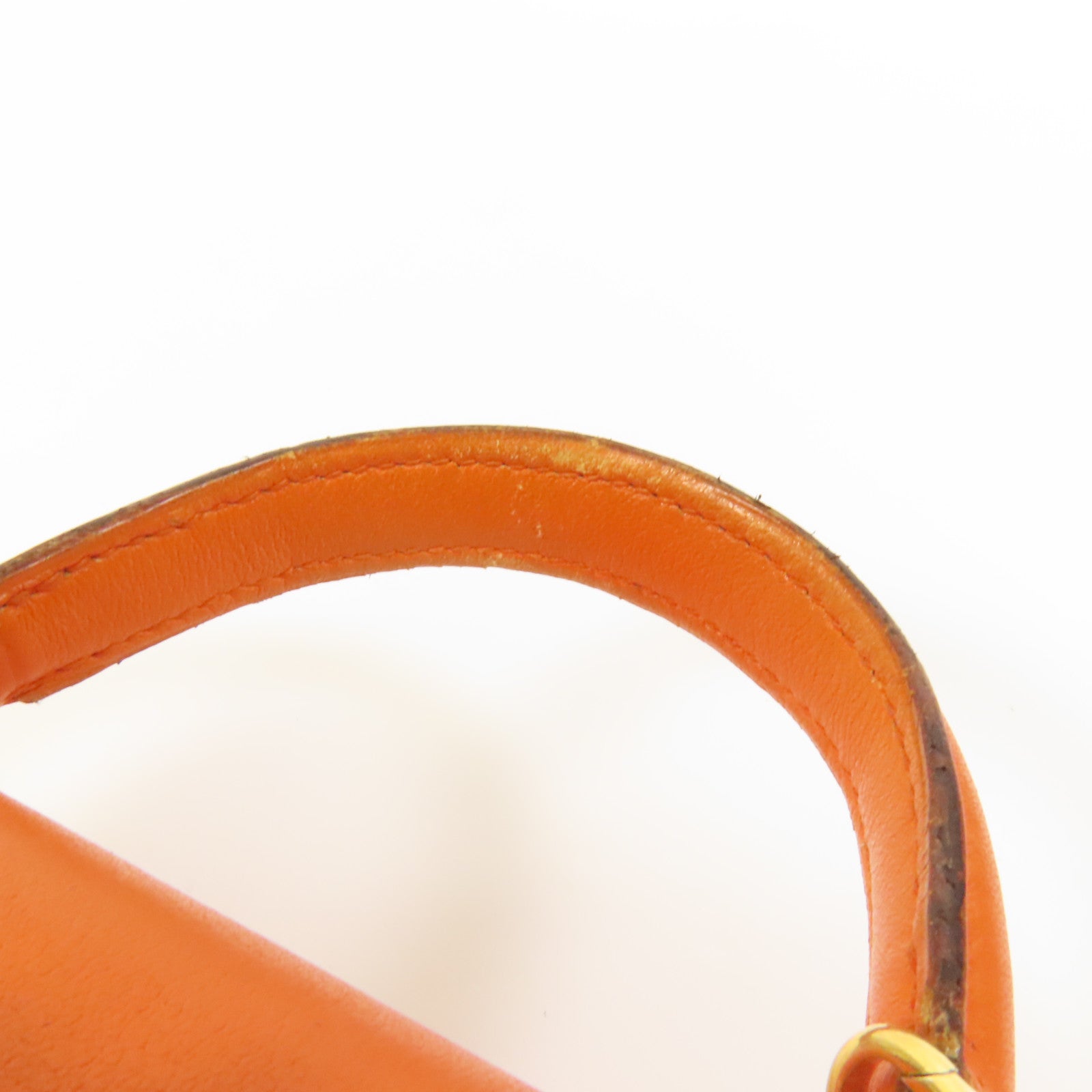 HERMES Swift皮革Kelly 15金扣手挽肩背兩用袋Orange