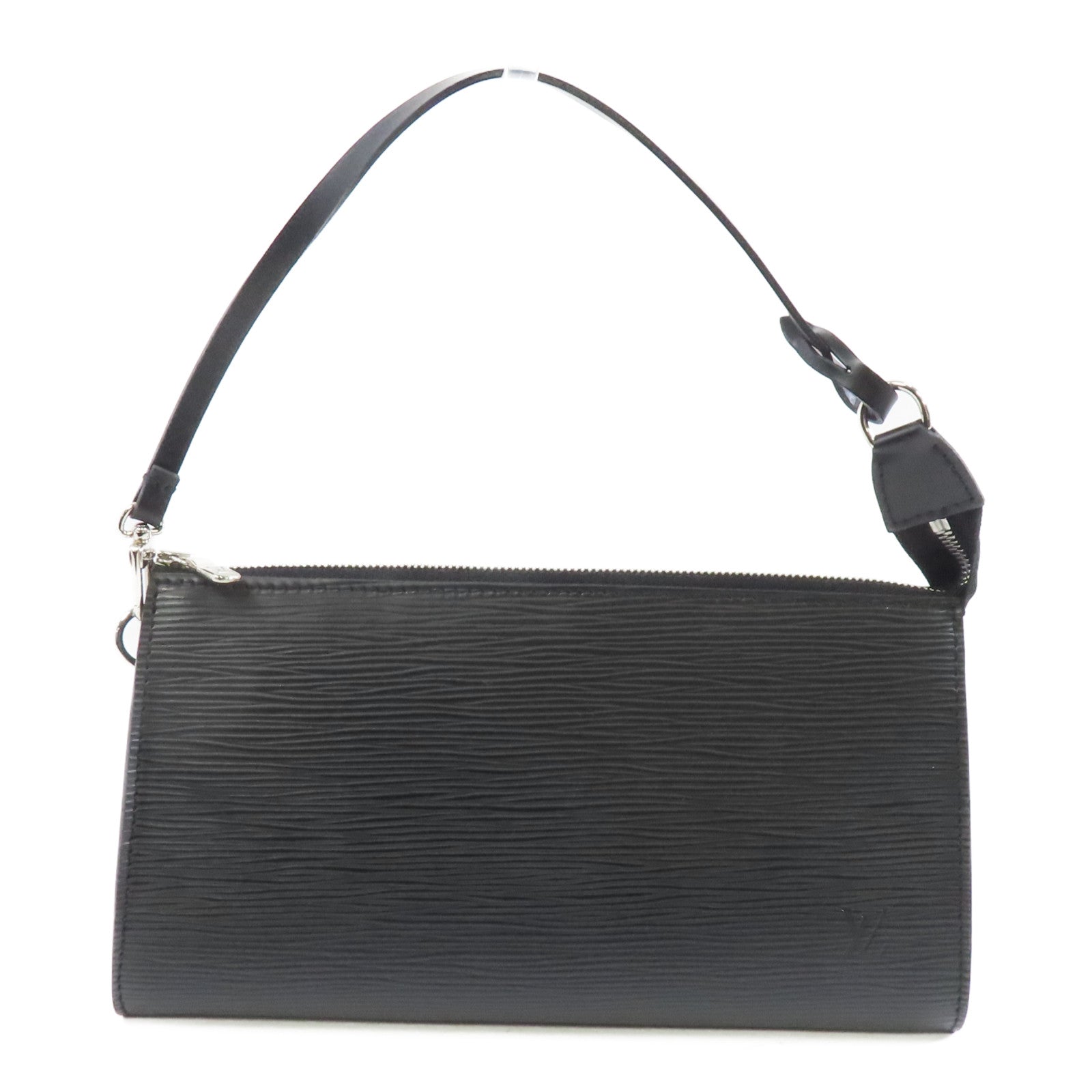 LOUIS VUITTON Epi Pochette Accessories銀扣肩背袋黑色