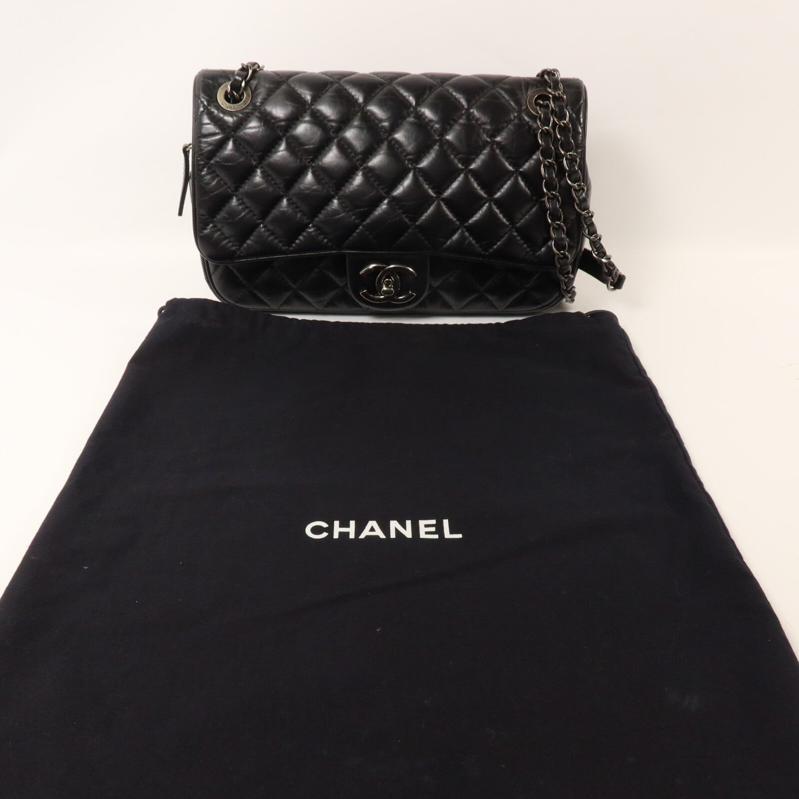 CHANEL 牛皮皮革Chain Shoulder鏈帶肩背袋