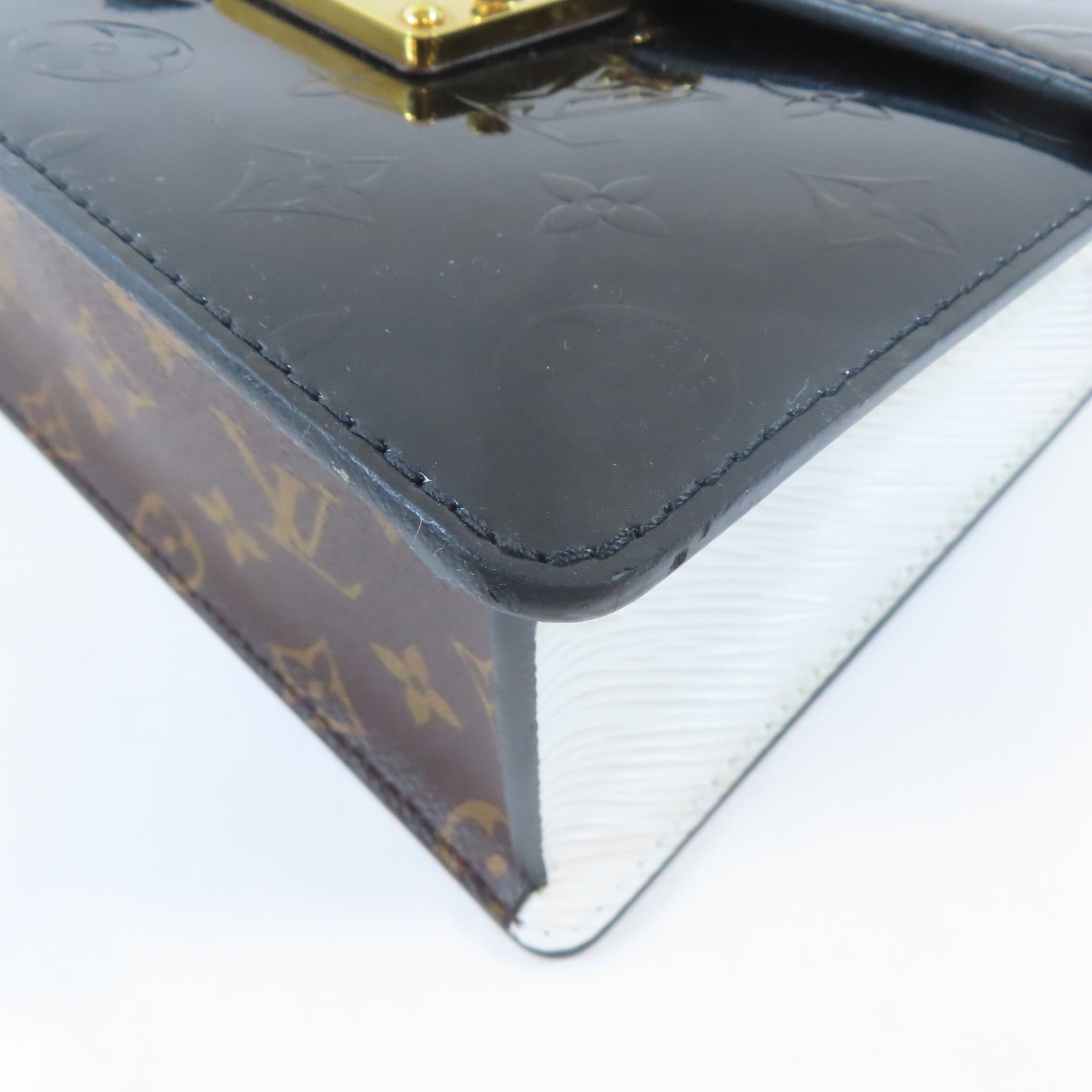 LOUIS VUITTON Vernis/Monogram/Epi Spring Street Bag金扣手挽肩背兩用袋黑色/啡色/白色
