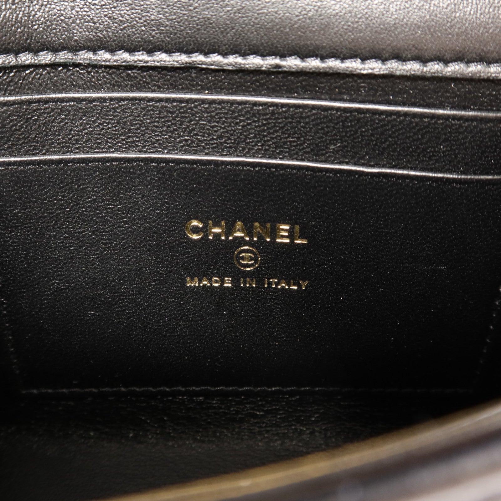 CHANEL 羊皮皮革Chain Shoulder金扣鏈帶肩背袋