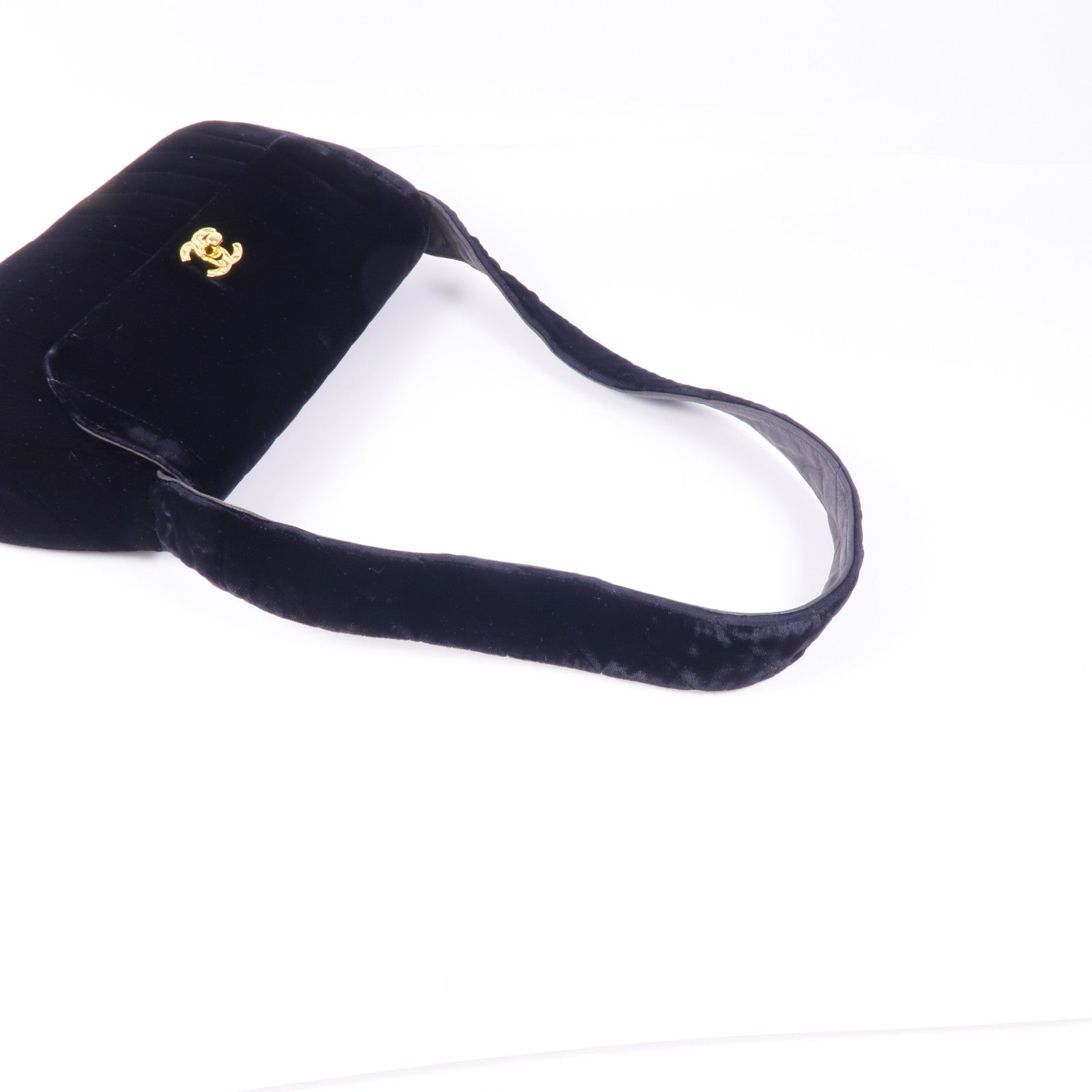 CHANEL 天鵝絨Vintage Velvet Shoulder金扣肩背袋