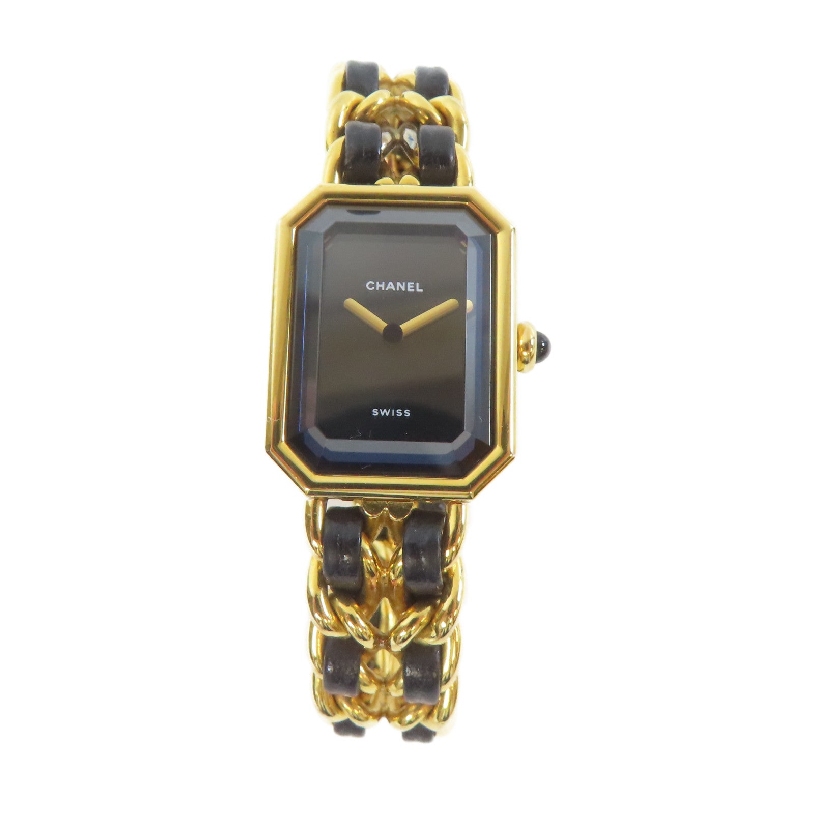 CHANEL Premiere M鍍金手錶石英機芯黑色#15cm