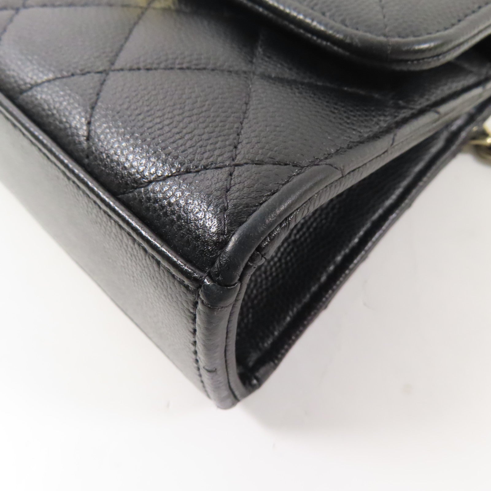 CHANEL CC GHW Chain 2 Way Shoulder Bag Calfskin Leather
