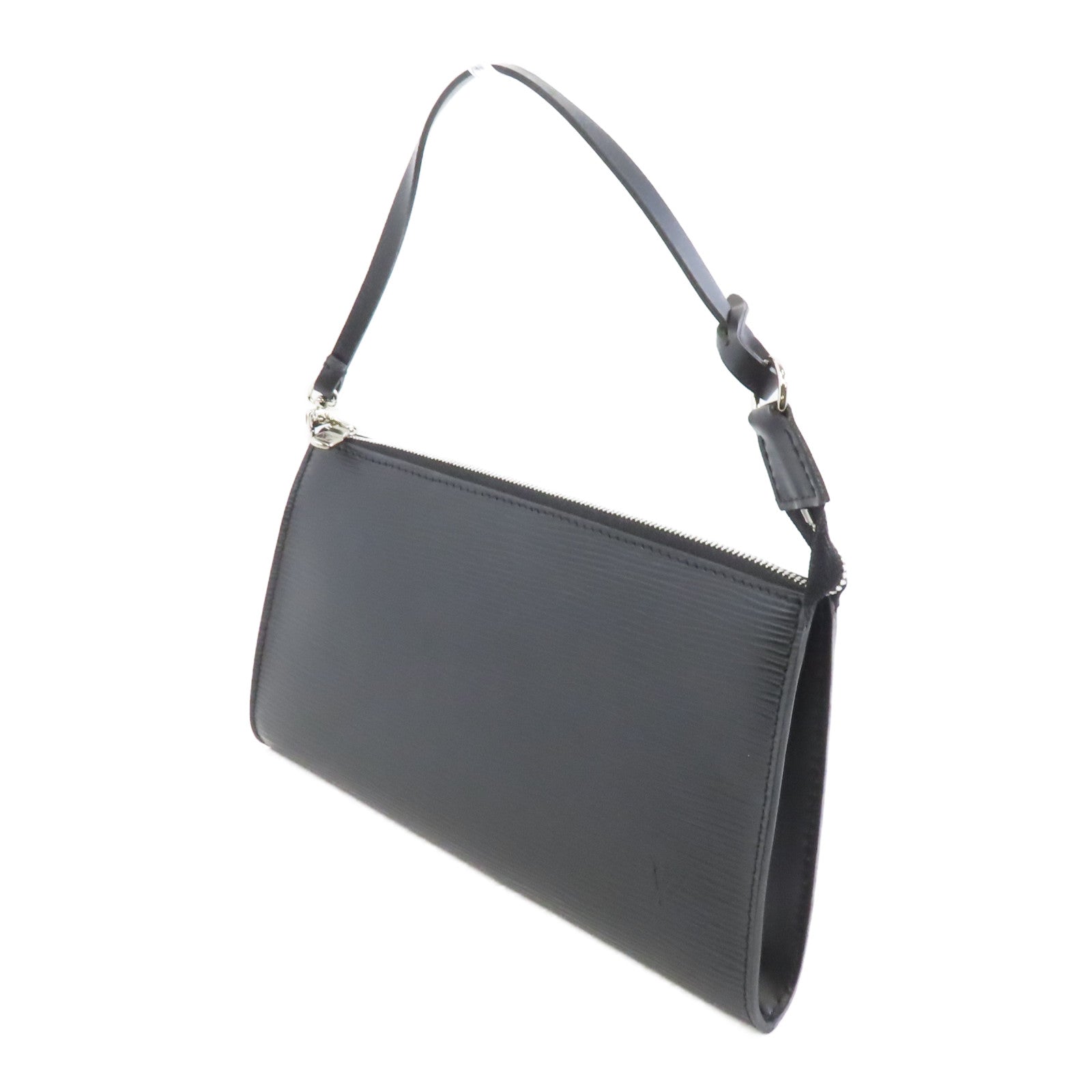 LOUIS VUITTON Epi Pochette Accessories銀扣肩背袋黑色
