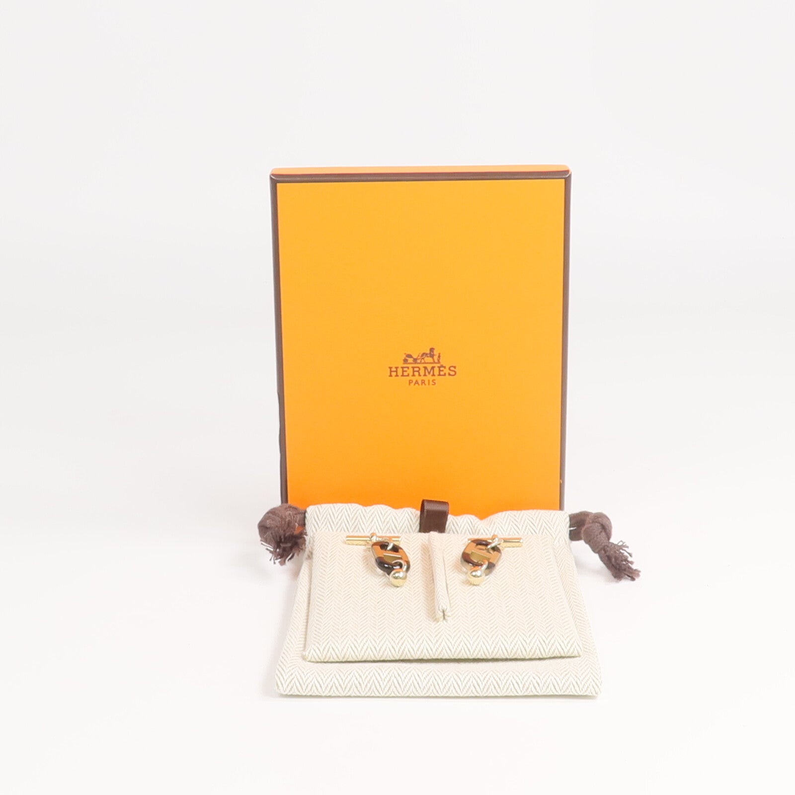 HERMES 金屬/水牛角Sur Mer Small Model Earrings耳環