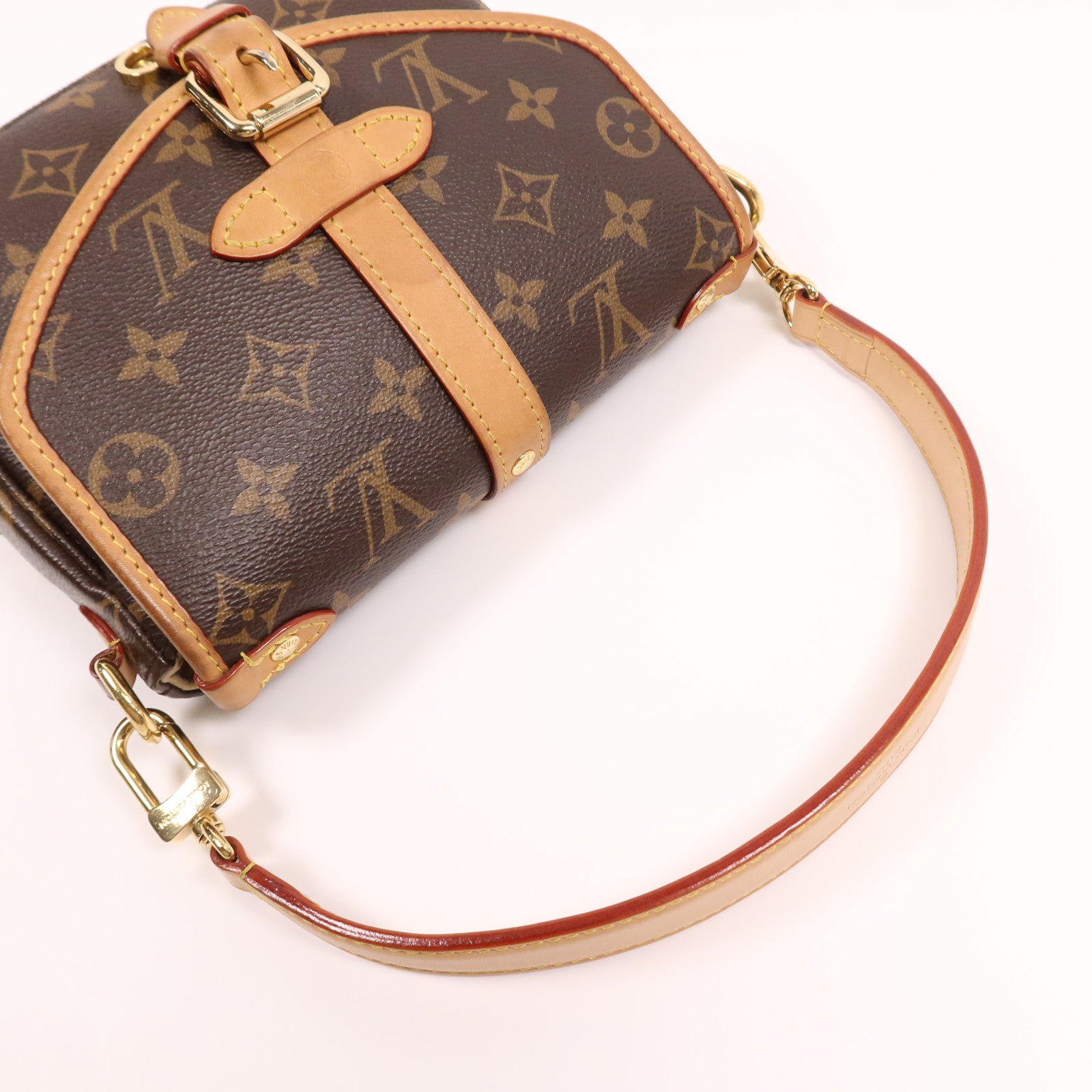 LOUIS VUITTON Monogram Saumur BB金扣手挽肩背兩用袋