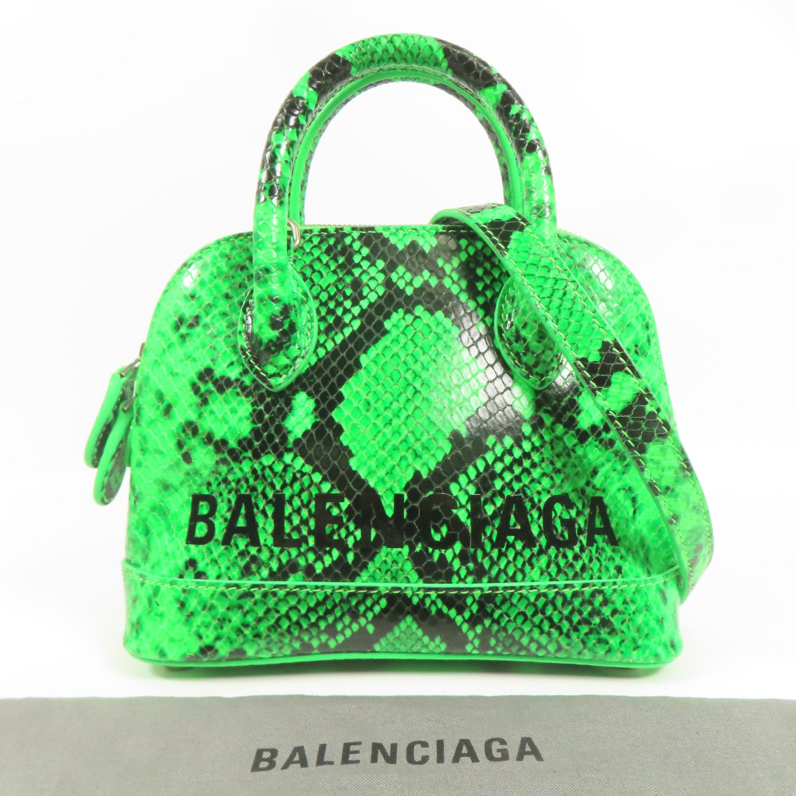 BALENCIAGA 【激減優惠】蛇皮皮革XXS Ville Bag銀扣手挽肩背兩用袋