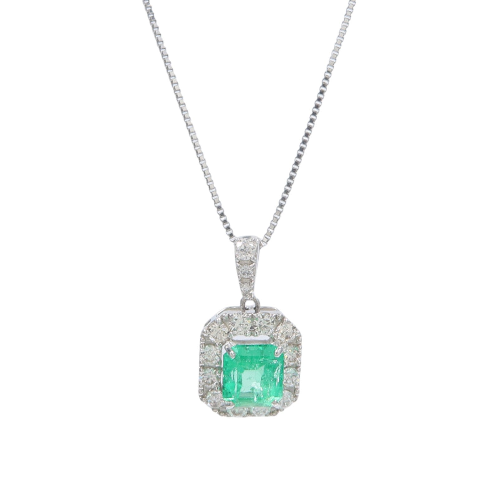 JEWELRY PT950/PT850鉑金Emerald Diamond Necklace綠寶石/鑽石項鍊
