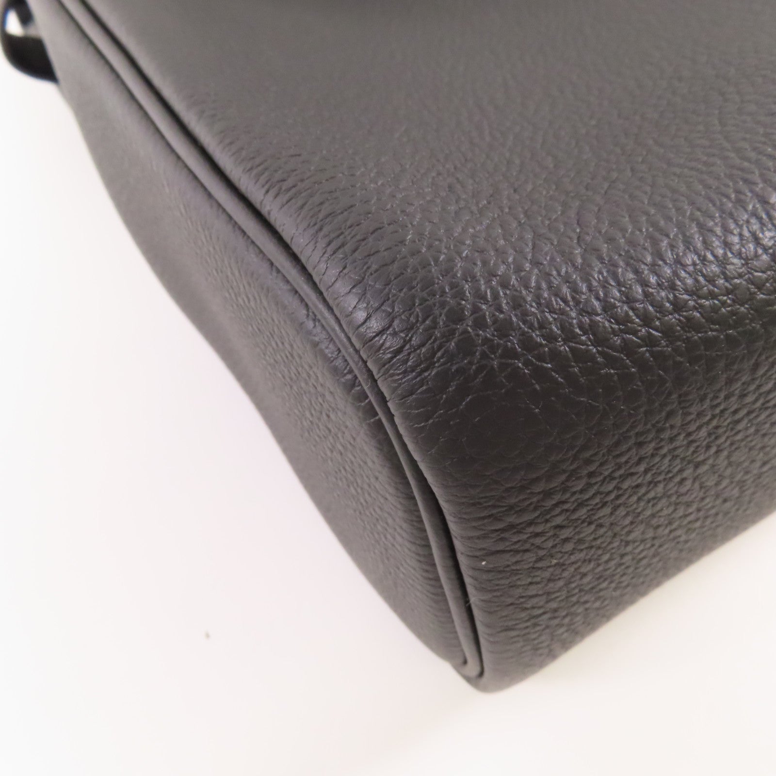 HERMES Togo皮革Hac A Dos PM銀扣背包Noir