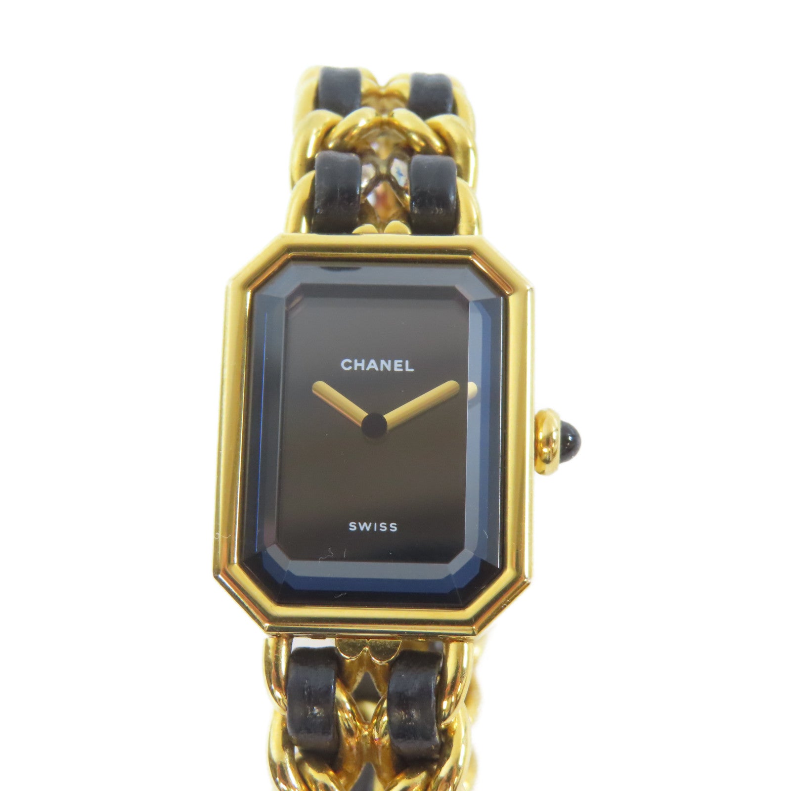 CHANEL Premiere M鍍金手錶石英機芯黑色#15cm