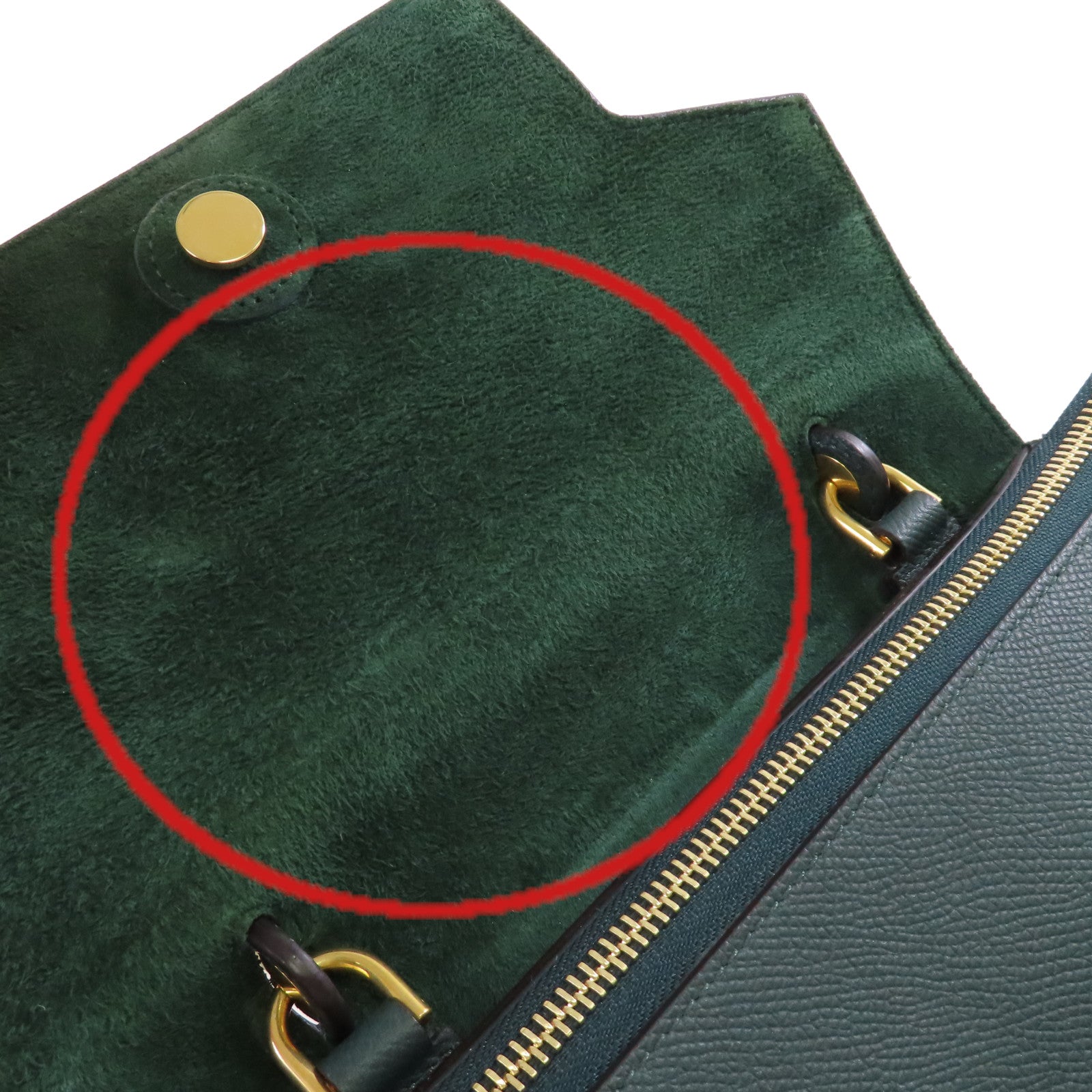 CELINE 牛皮皮革Belt 2Way Bag金扣手挽肩背兩用袋綠色