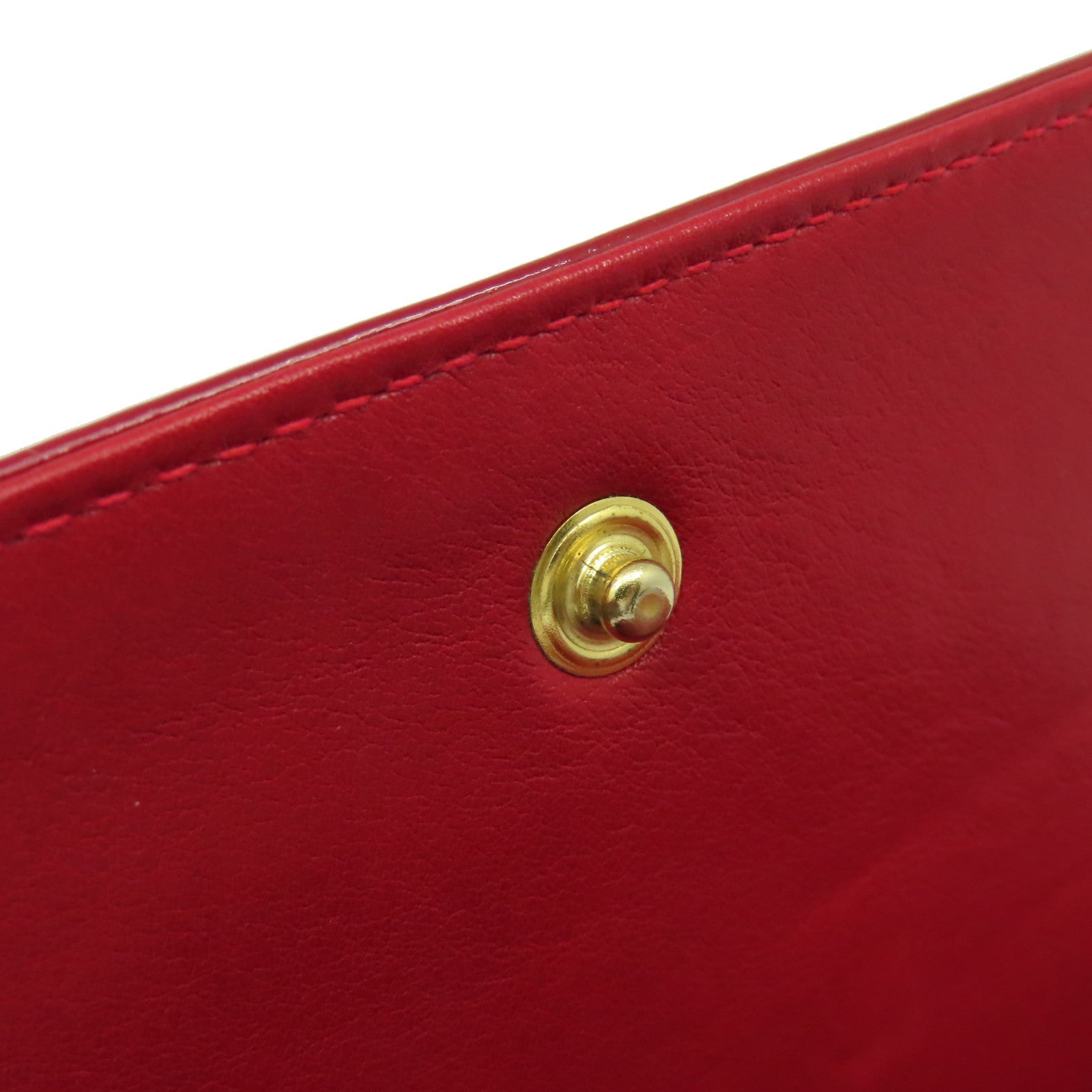 CHANEL 漆皮皮革Vintage Wallet On Chain Shoulder Bag金扣鏈帶肩背袋紅色