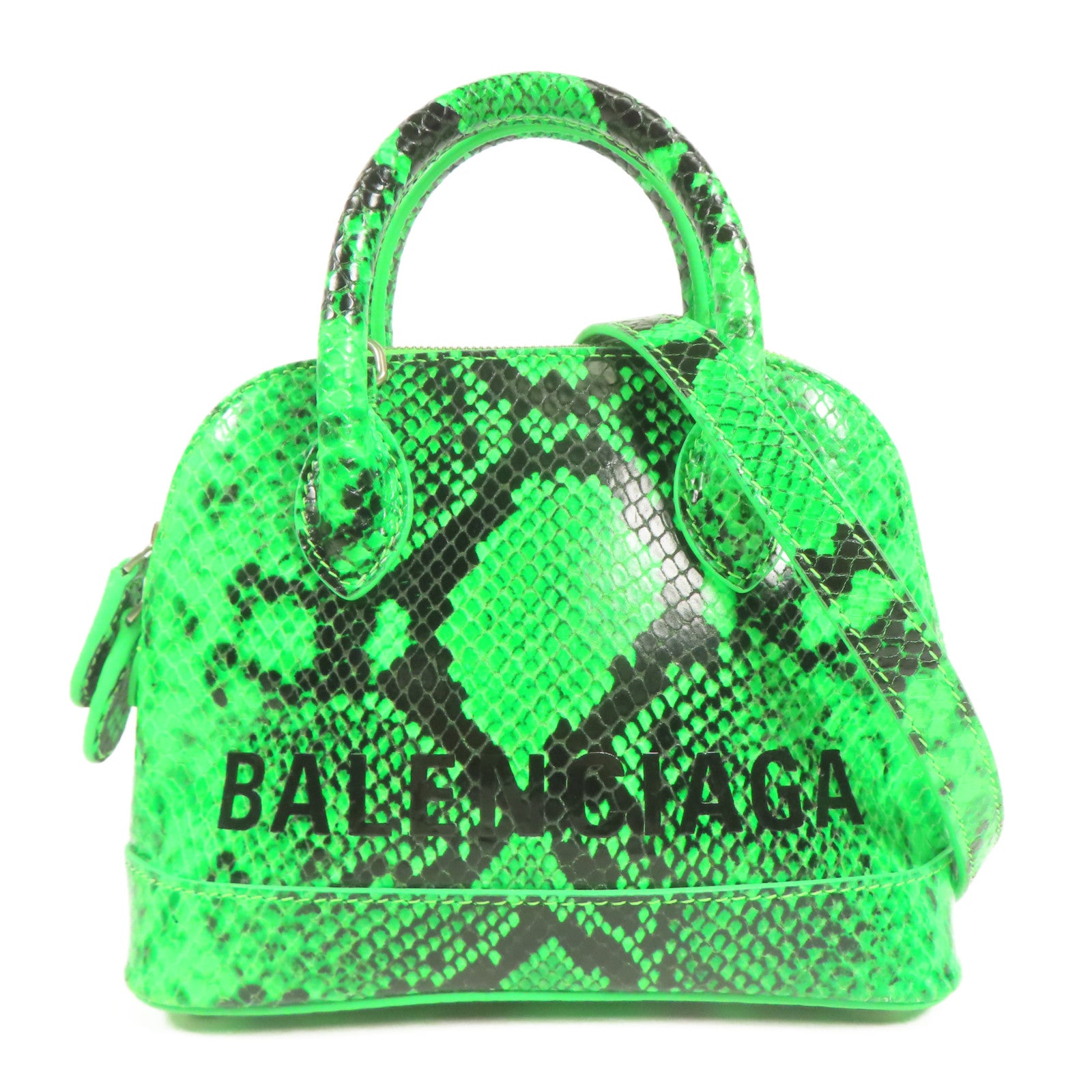 BALENCIAGA 【激減優惠】蛇皮皮革XXS Ville Bag銀扣手挽肩背兩用袋