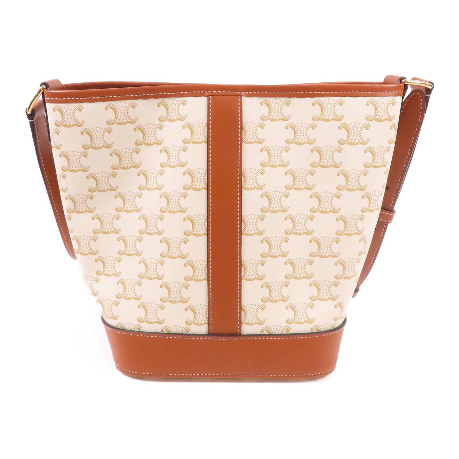 CELINE 塗層帆布Triomphe Bucket金扣肩背袋