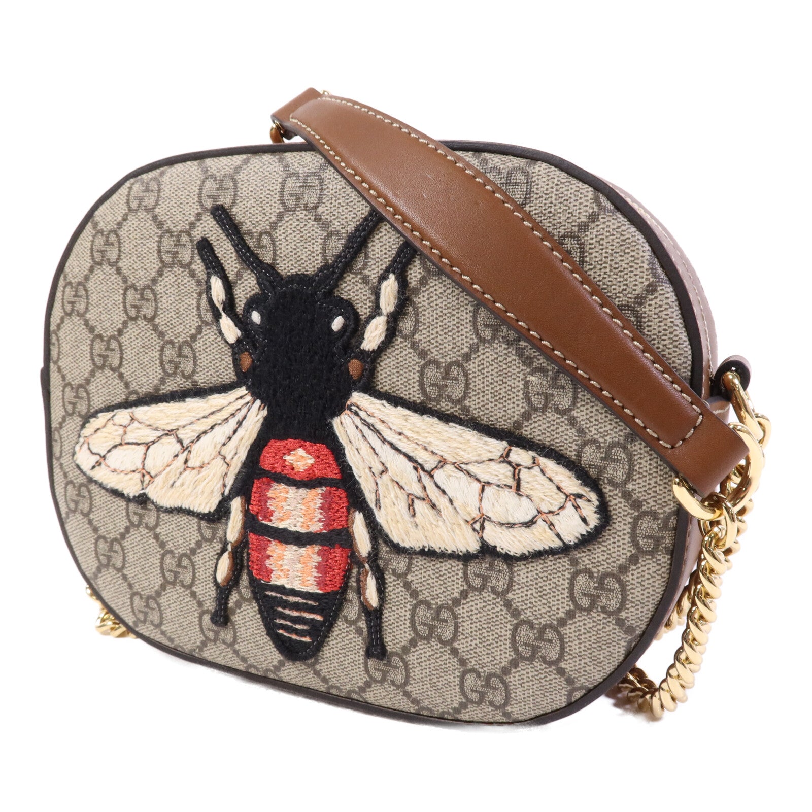 GUCCI 塗層帆布Shoulder Bag金扣肩背袋