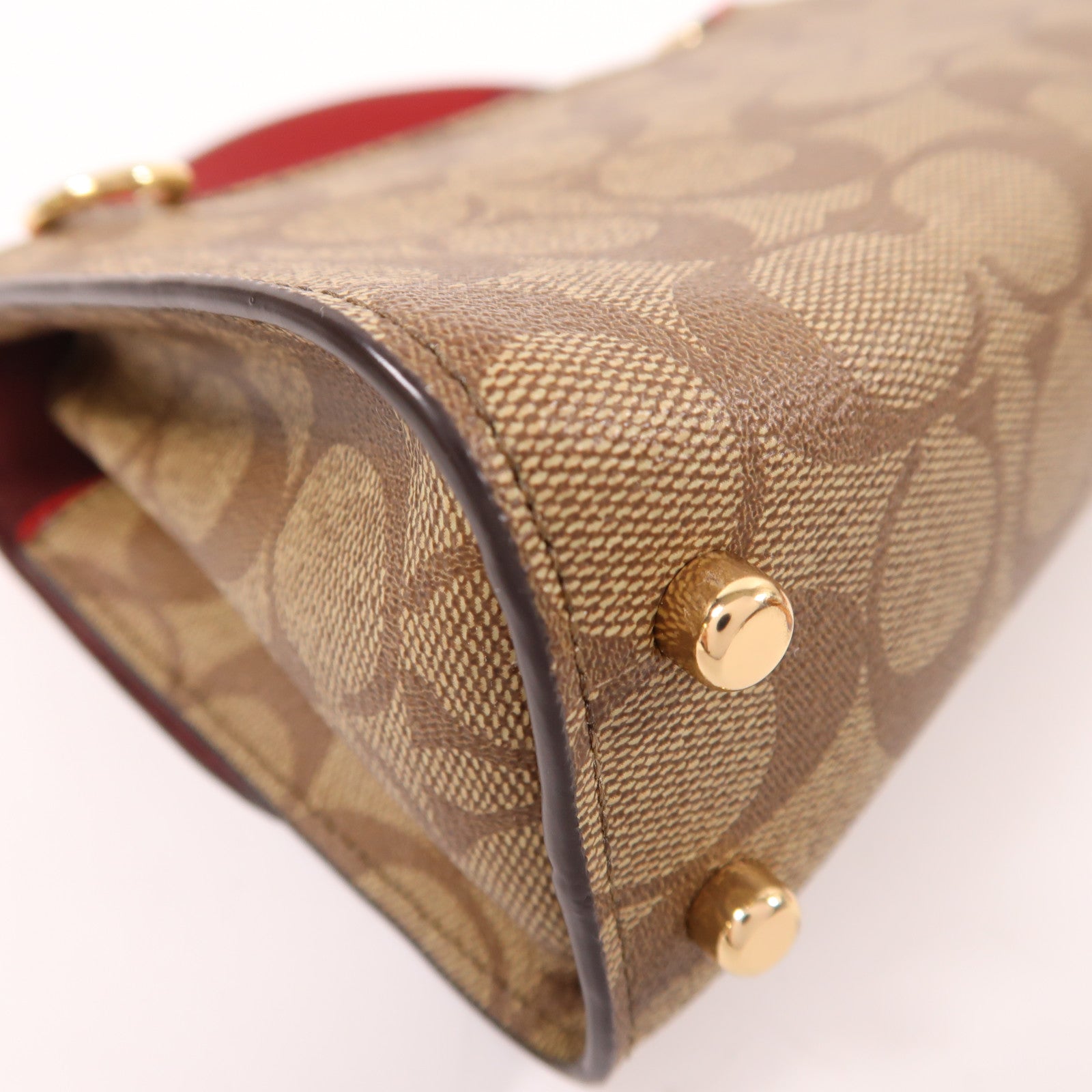 COACH 塗層帆布/皮革Tilly Satchel 23金扣手挽肩背兩用袋