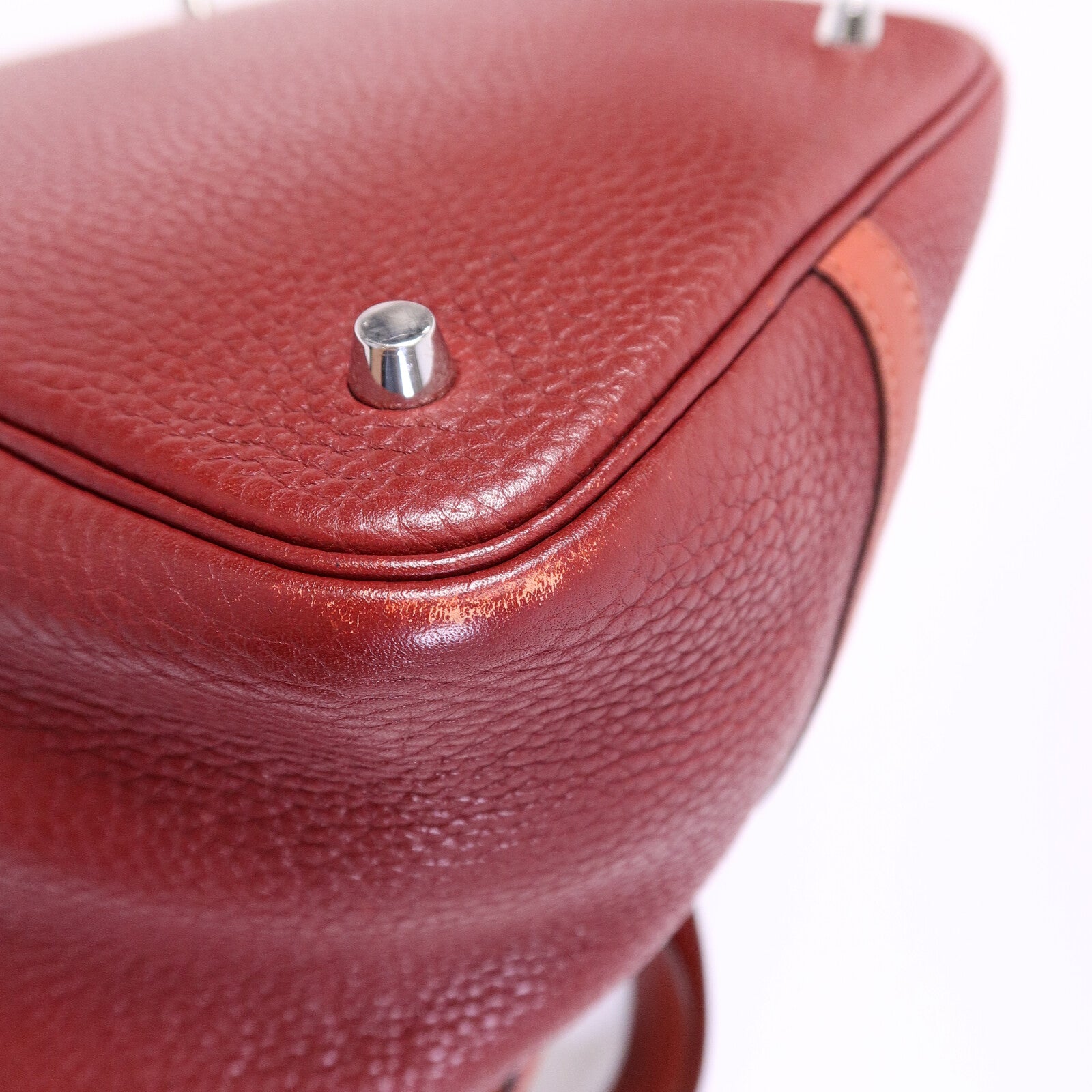 HERMES Clemence皮革Picotin MM手挽袋Rouge